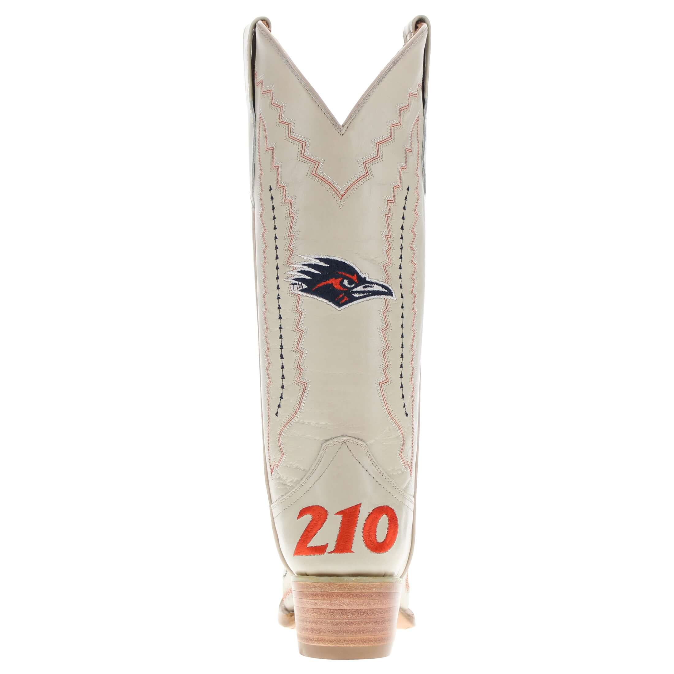 Women's University of Texas at San Antonio Roadrunners Bone Leather Snip Toe Cowgirl Boots by Vaccari