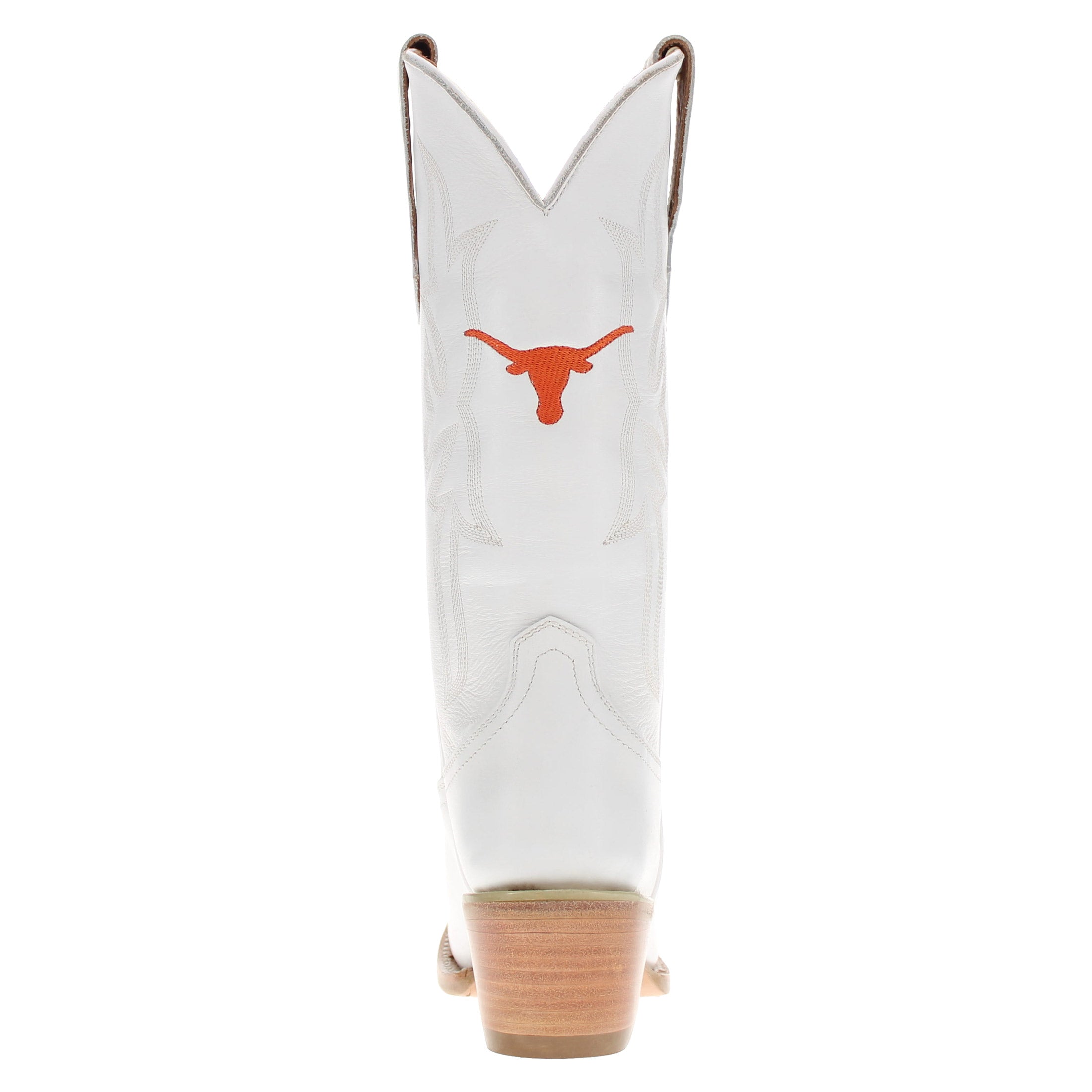 Women's University of Texas Longhorns All White Pointed Toe Cowgirl Boots Leighton by Vaccari