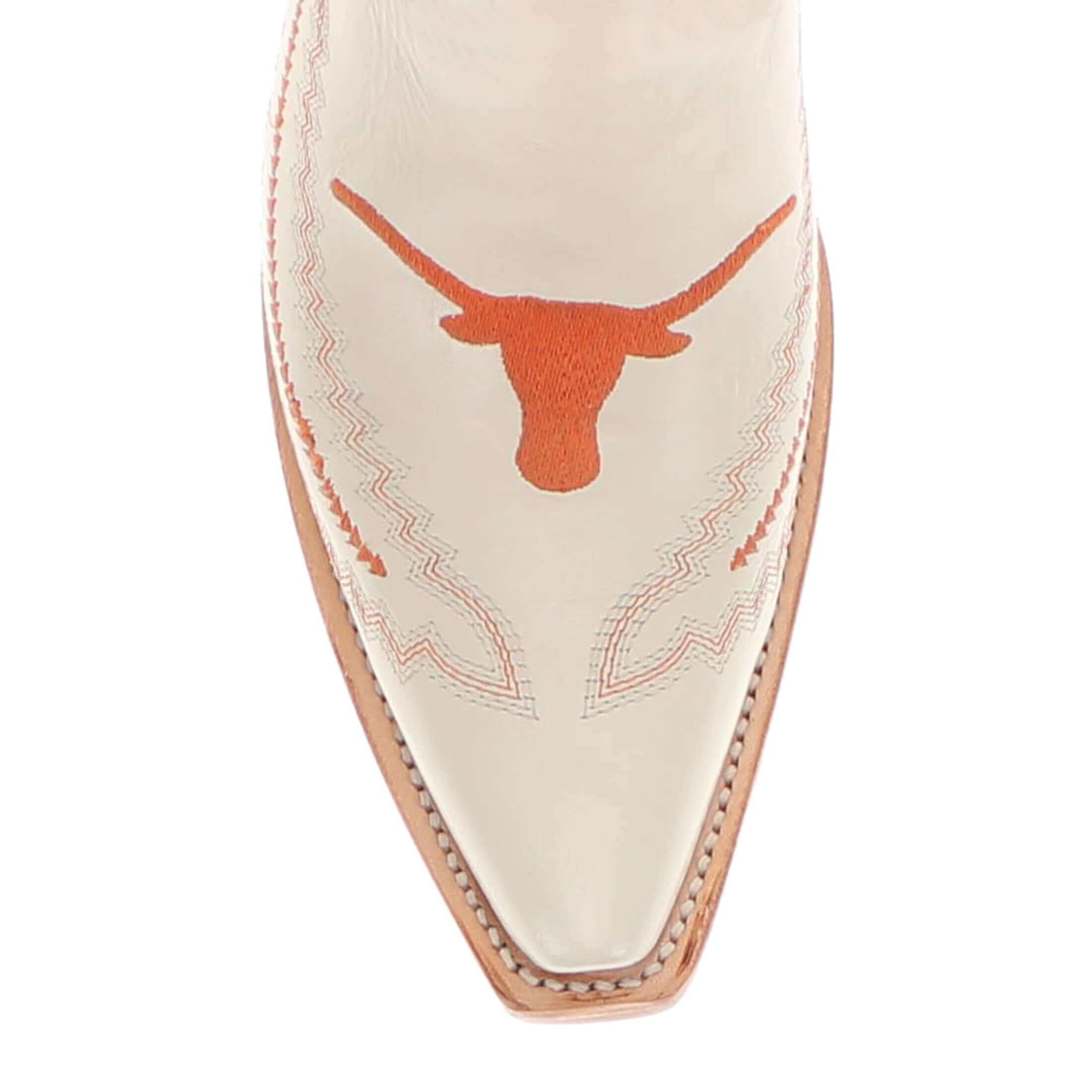 Women's University of Texas Longhorns Cowgirl Boots | UT White Snip Toe Boots | Officially Licensed | Naomi