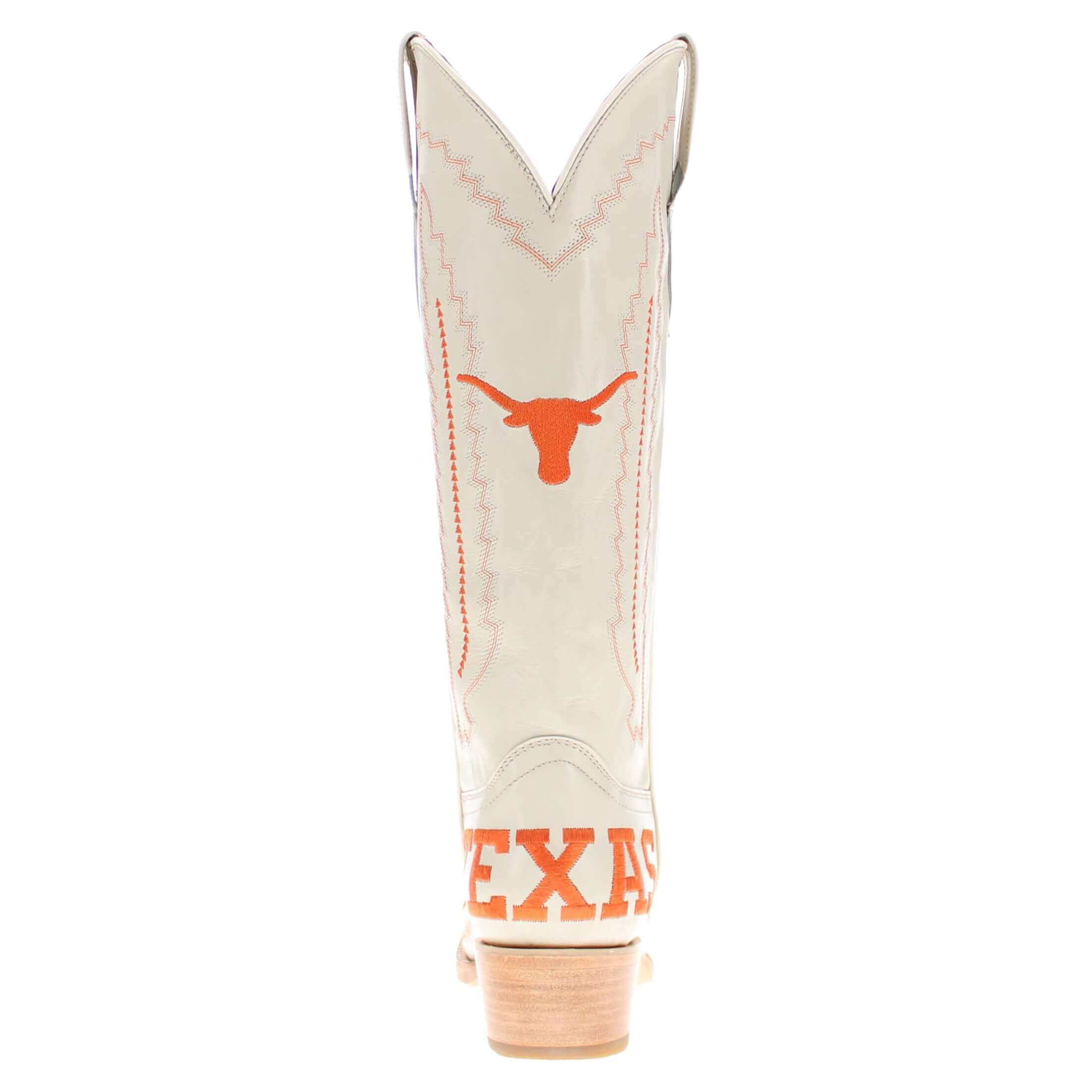 Women's University of Texas Longhorns Cowgirl Boots | UT White Snip Toe Boots | Officially Licensed | Naomi