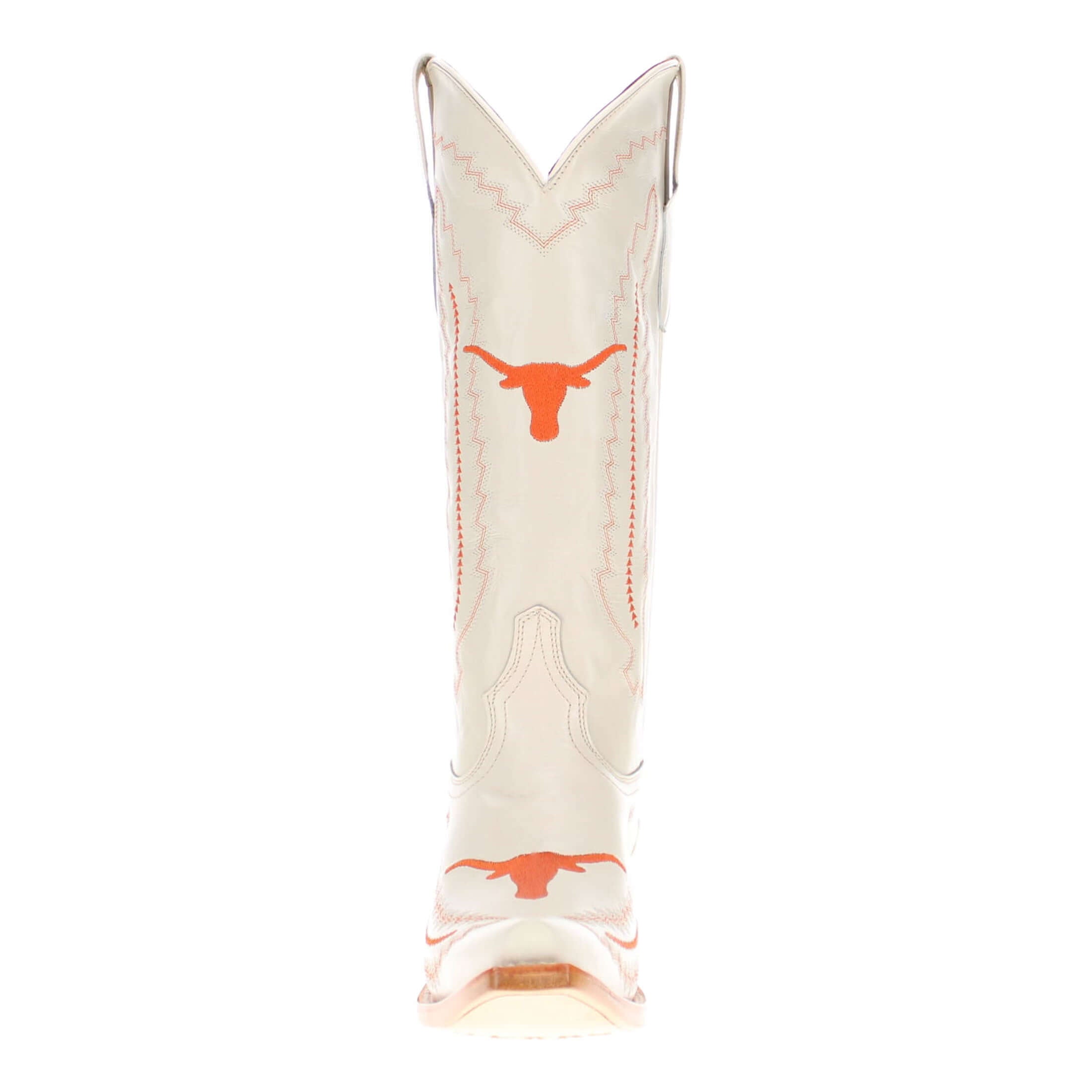 Women's University of Texas Longhorns Cowgirl Boots | UT White Snip Toe Boots | Officially Licensed | Naomi