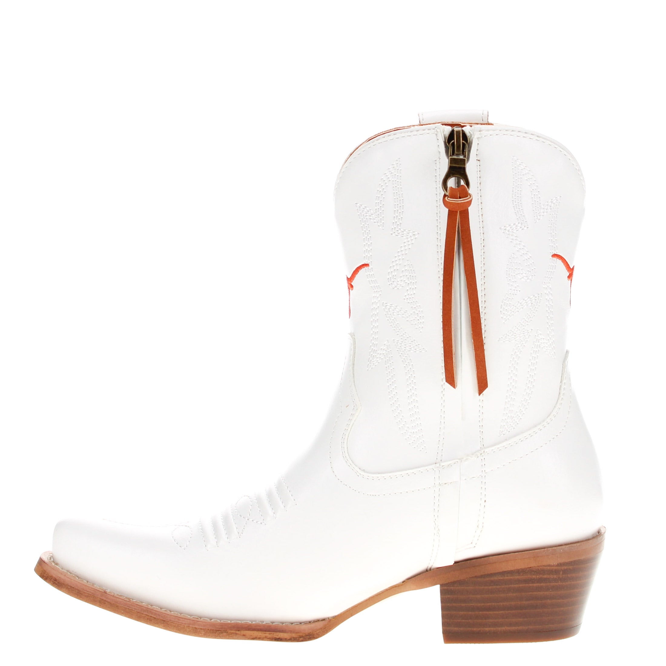 Women's University of Texas White Cowgirl Boots with Color Tassel Lynn by V by Vaccari