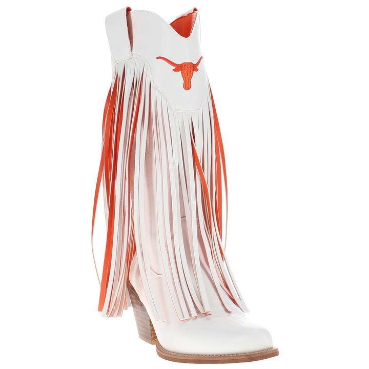 University of Texas Kacey White Fringe Boot By V By Vaccari