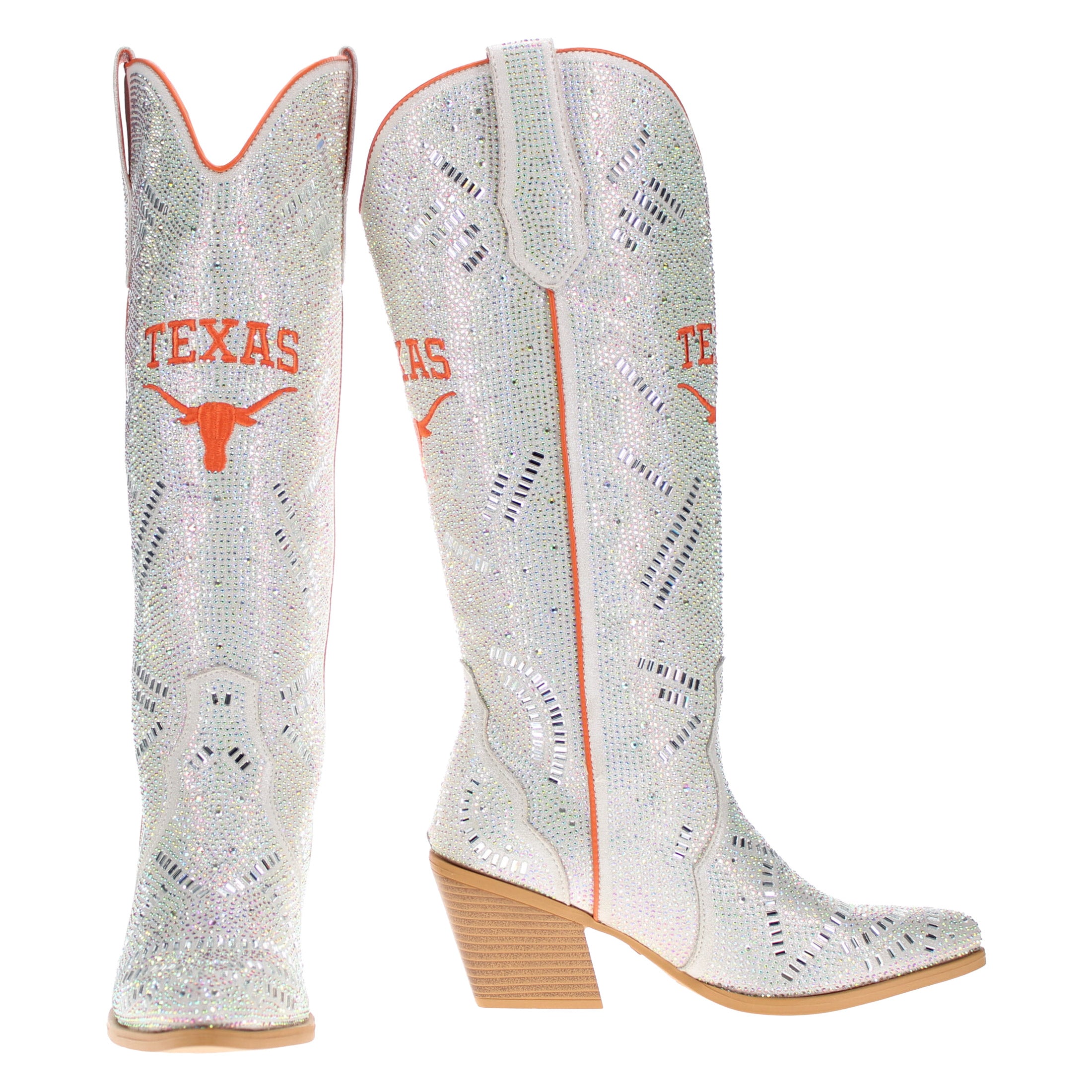 Women's University of Texas Natural Tall Bling Cowgirl Boots Amber by V by Vaccari