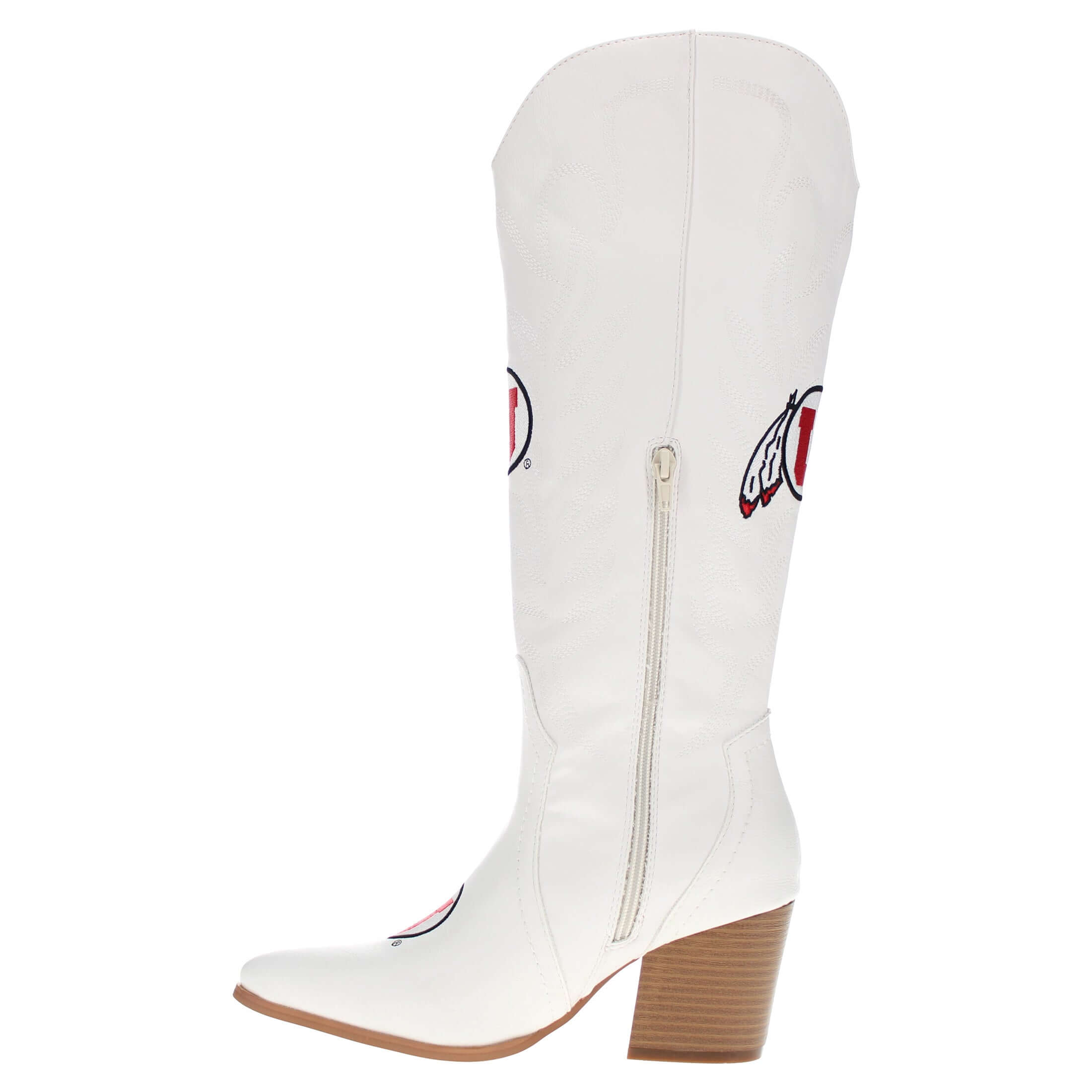 Women's University of Utah Tall White Boot Blair By V By Vaccari