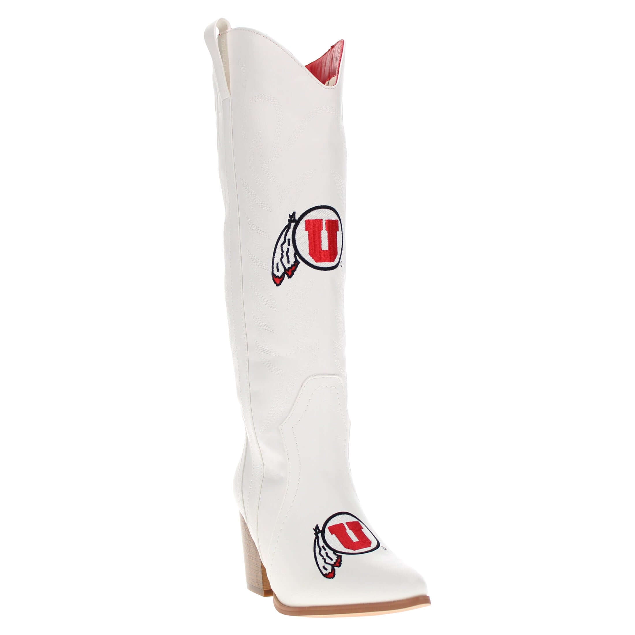 Women's University of Utah Tall White Boot Blair By V By Vaccari