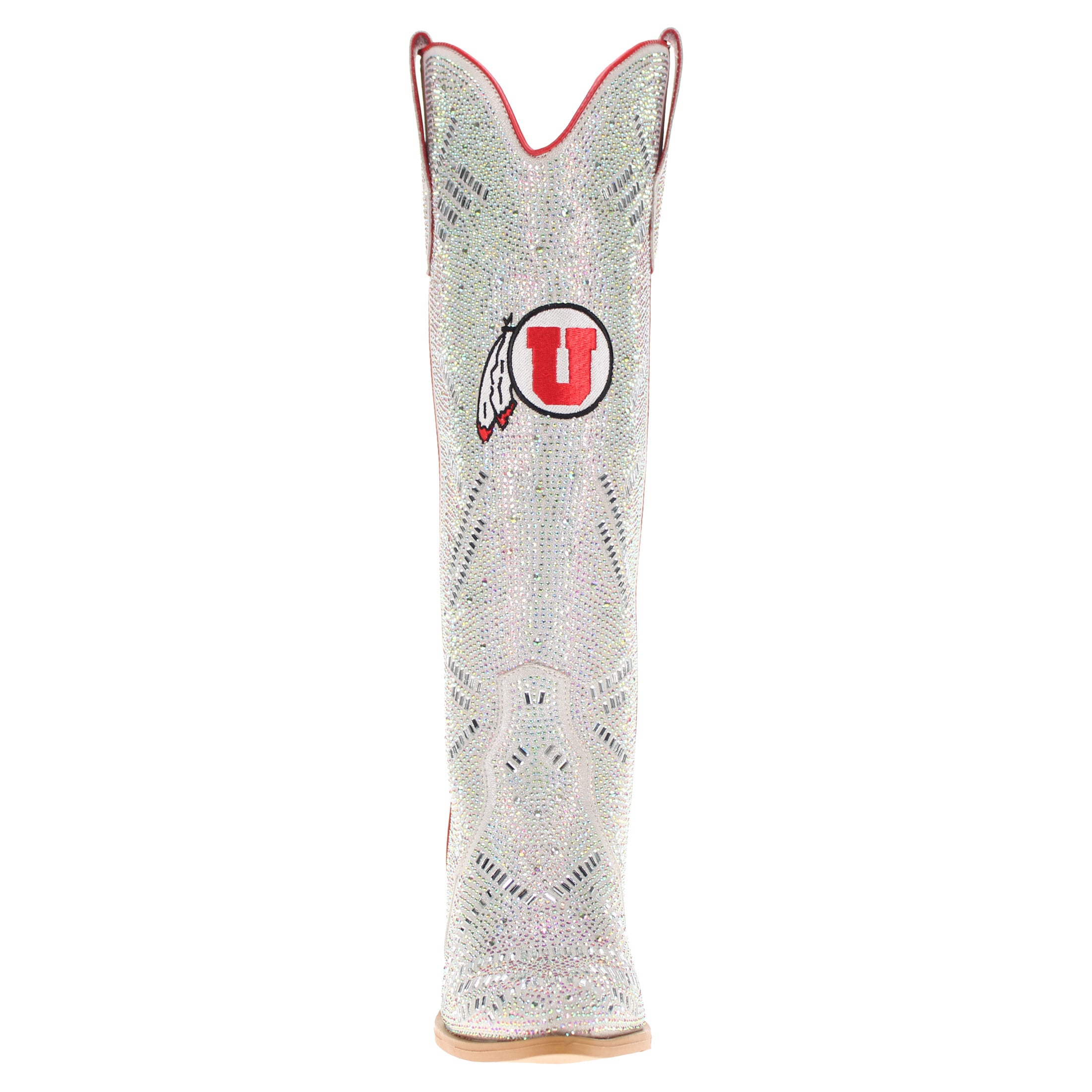 Women's University of Utah Natural Tall Bling Cowgirl Boots Amber by V by Vaccari