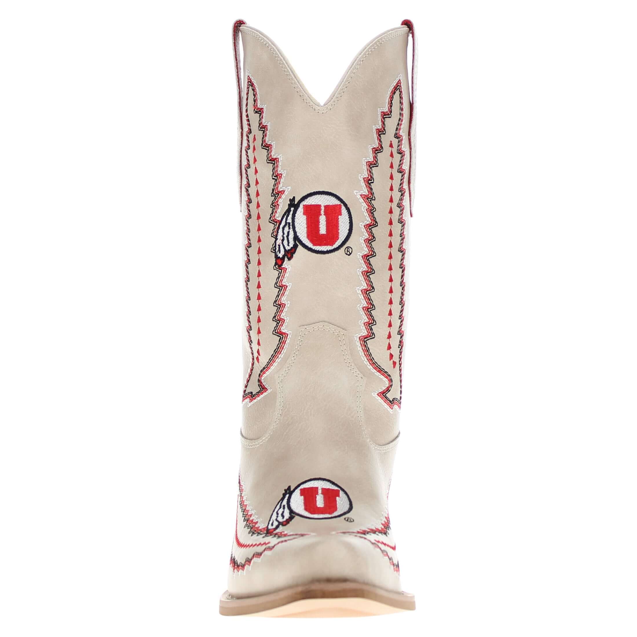 Women's University of Utah Bone Cowgirl Boot Mimi by V by Vaccari