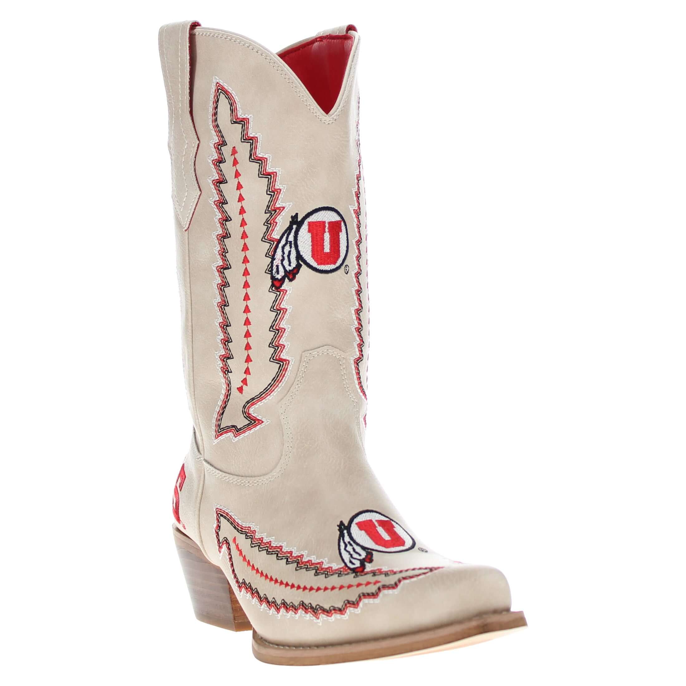 Women's University of Utah Bone Cowgirl Boot Mimi by V by Vaccari