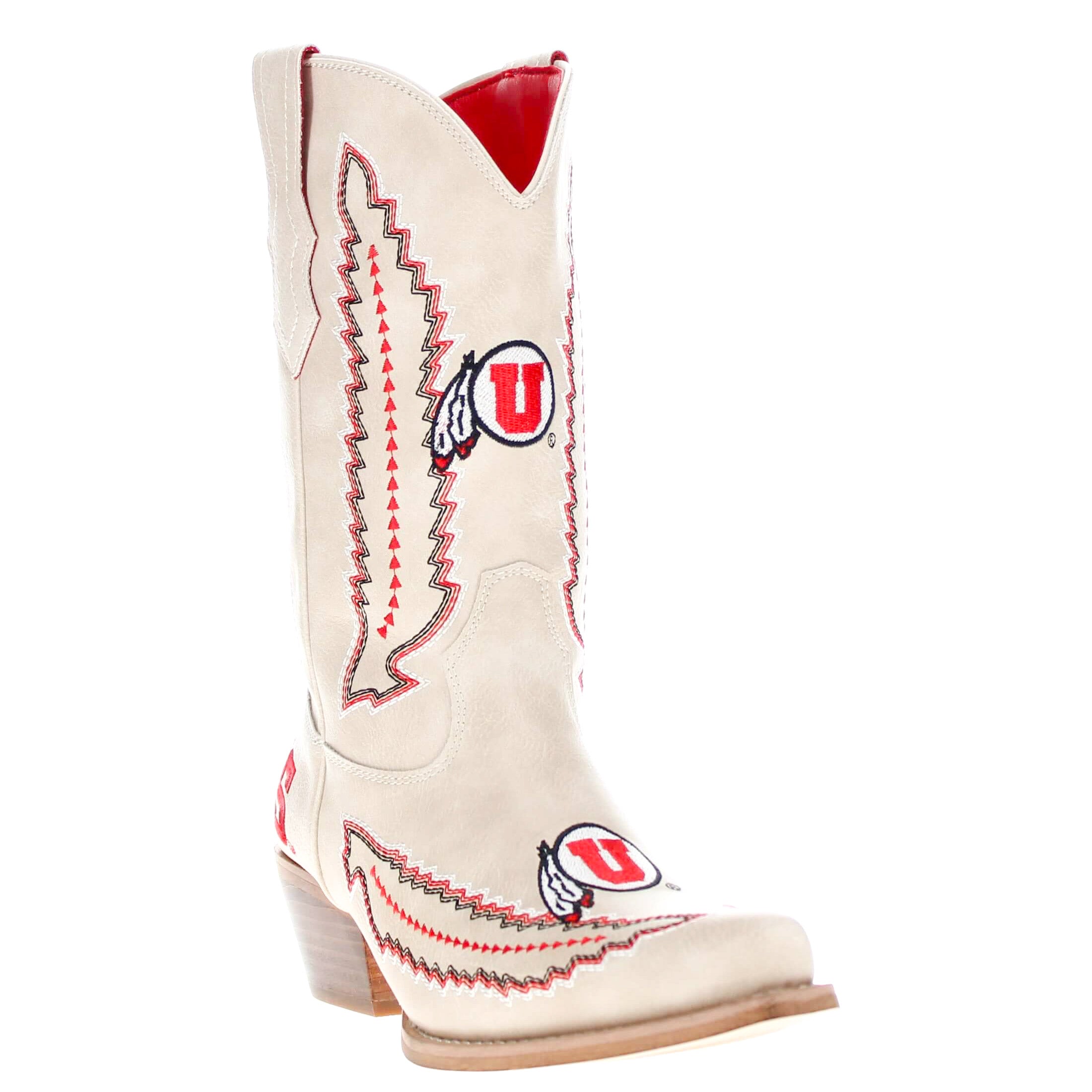 Women's University of Utah Bone Cowgirl Boot Mimi by V by Vaccari