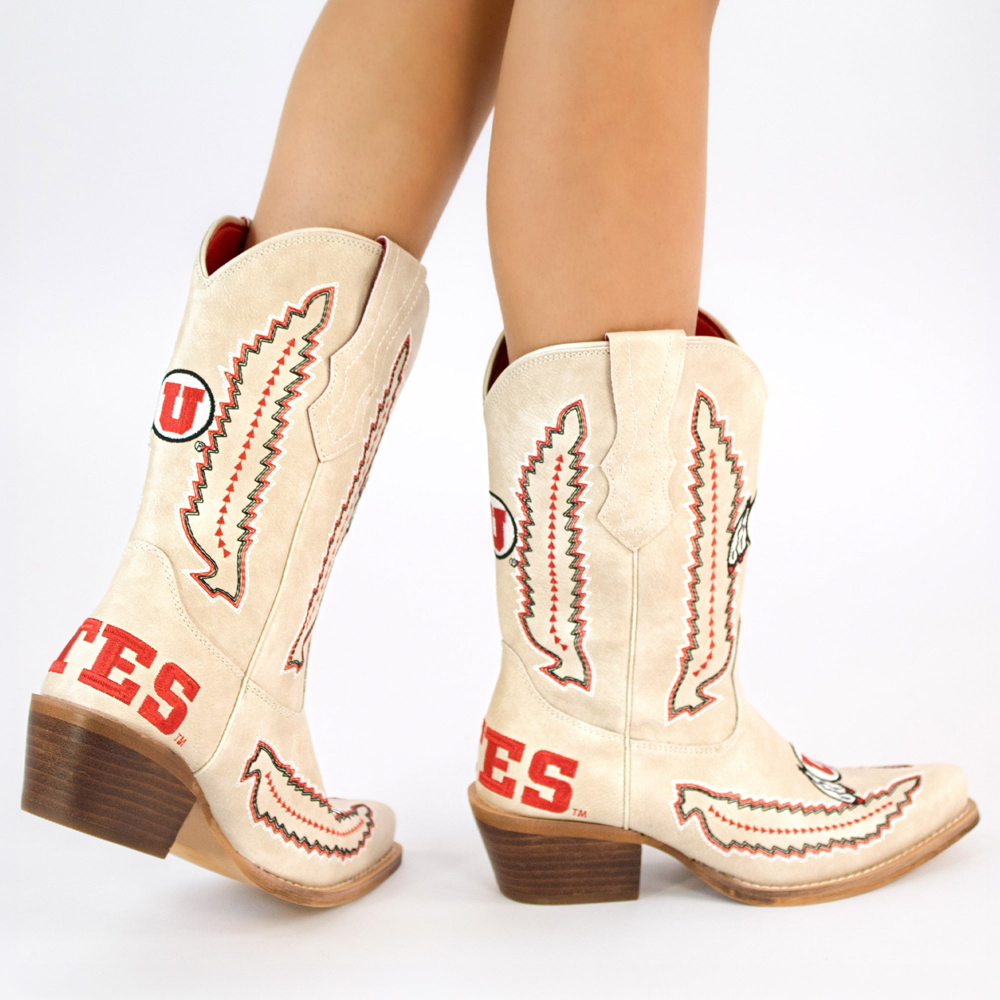 Women's University of Utah Bone Cowgirl Boot Mimi by V by Vaccari
