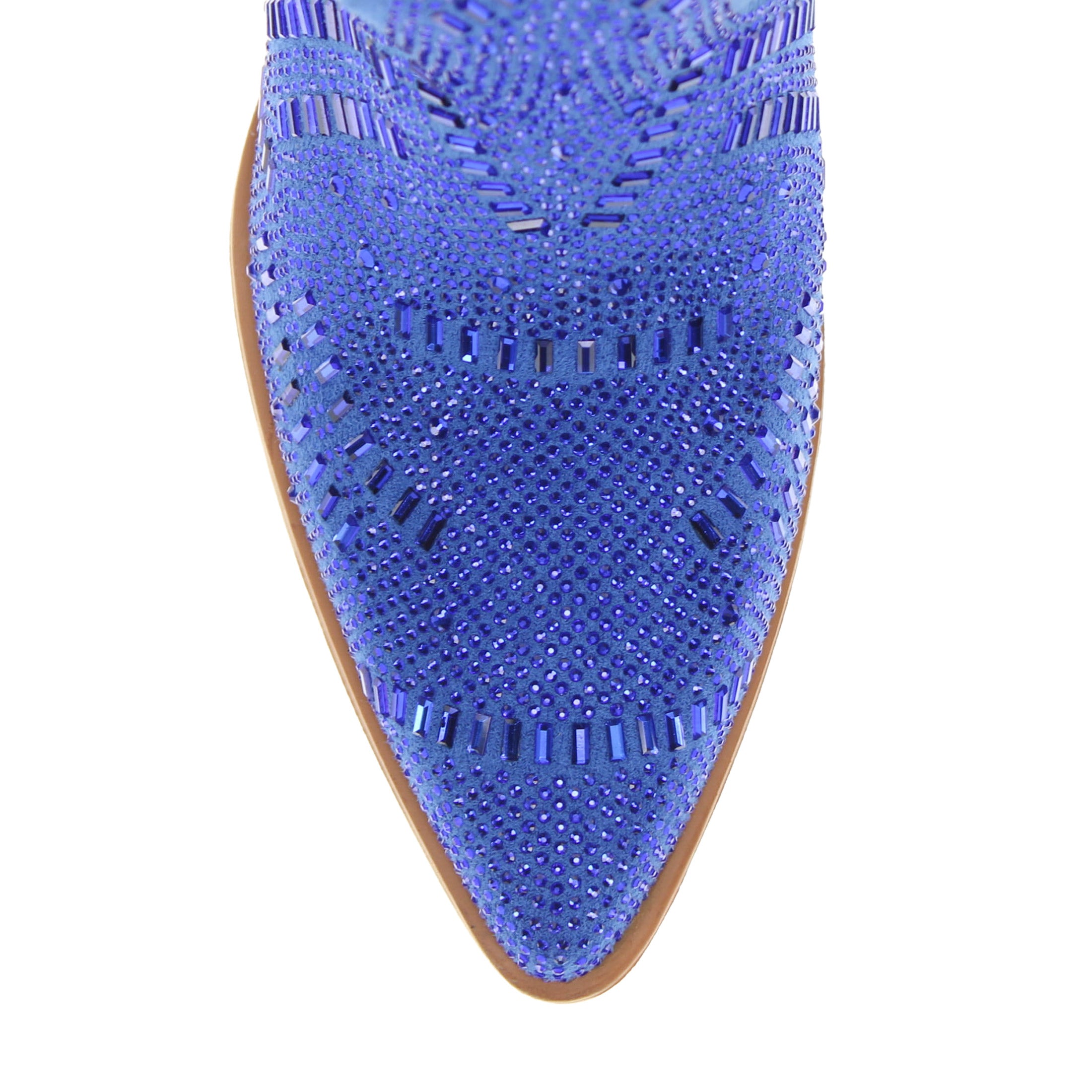 Women's Blue Bling Cowgirl Booties Sadie by V by Vaccari