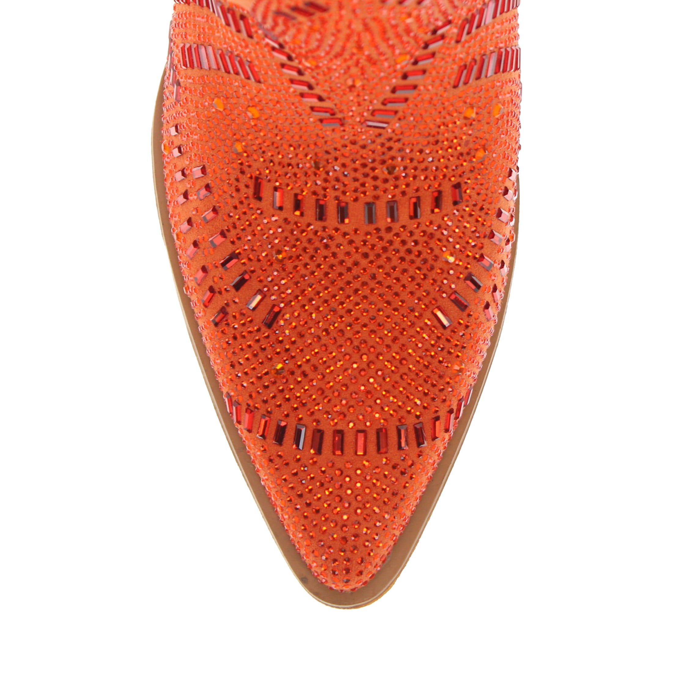 Women's Orange Bling Cowgirl Booties Sadie by V by Vaccari