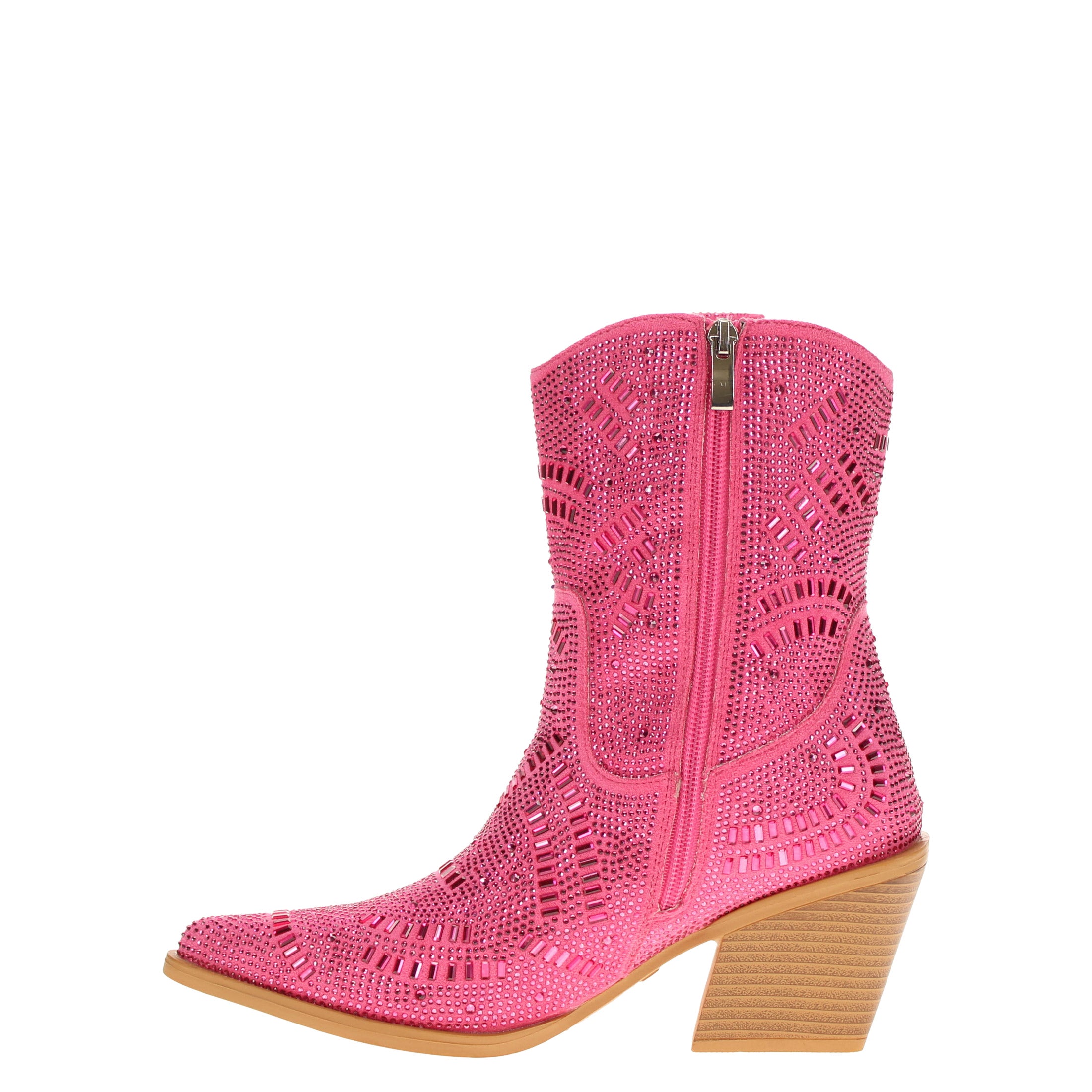 Women's Pink Bling Cowgirl Booties Sadie by V by Vaccari