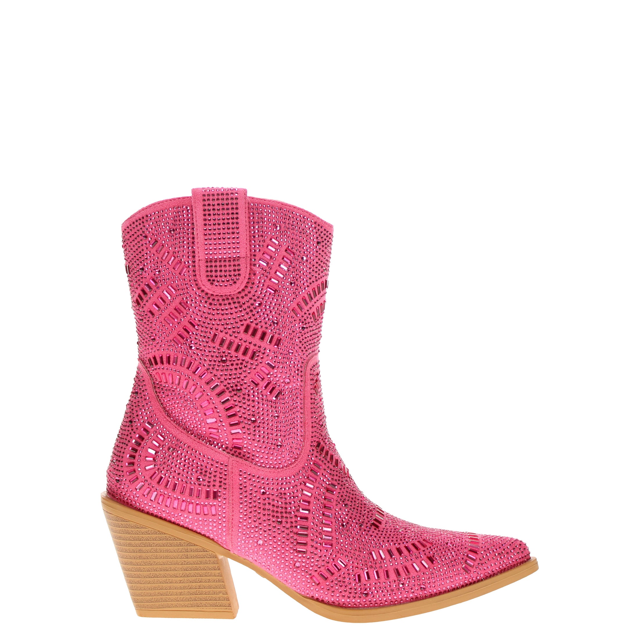Women's Pink Bling Cowgirl Booties Sadie by V by Vaccari
