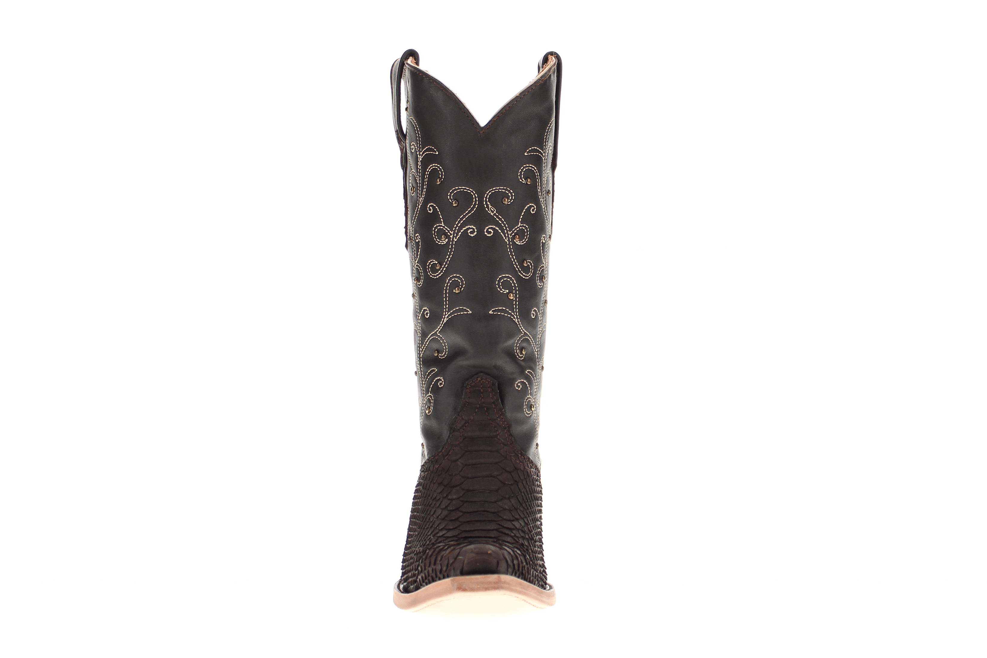 Women's Vaccari Mocha Python Snip Toe Boots