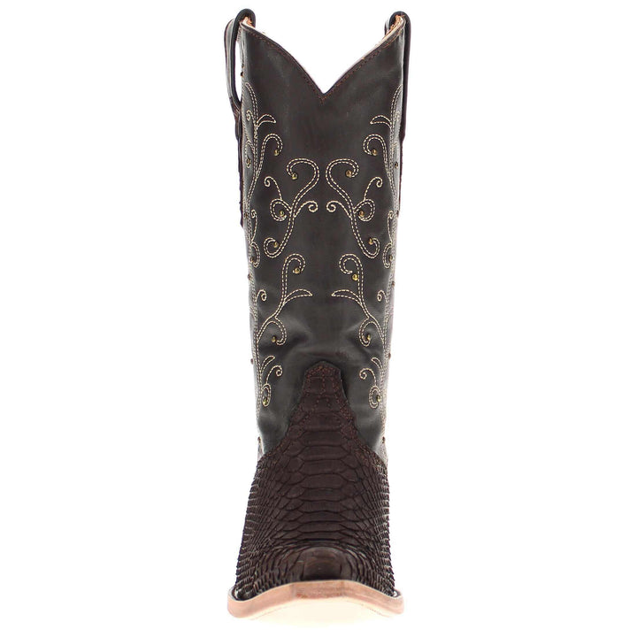 Women's Vaccari Mocha Python Snip Toe Boots