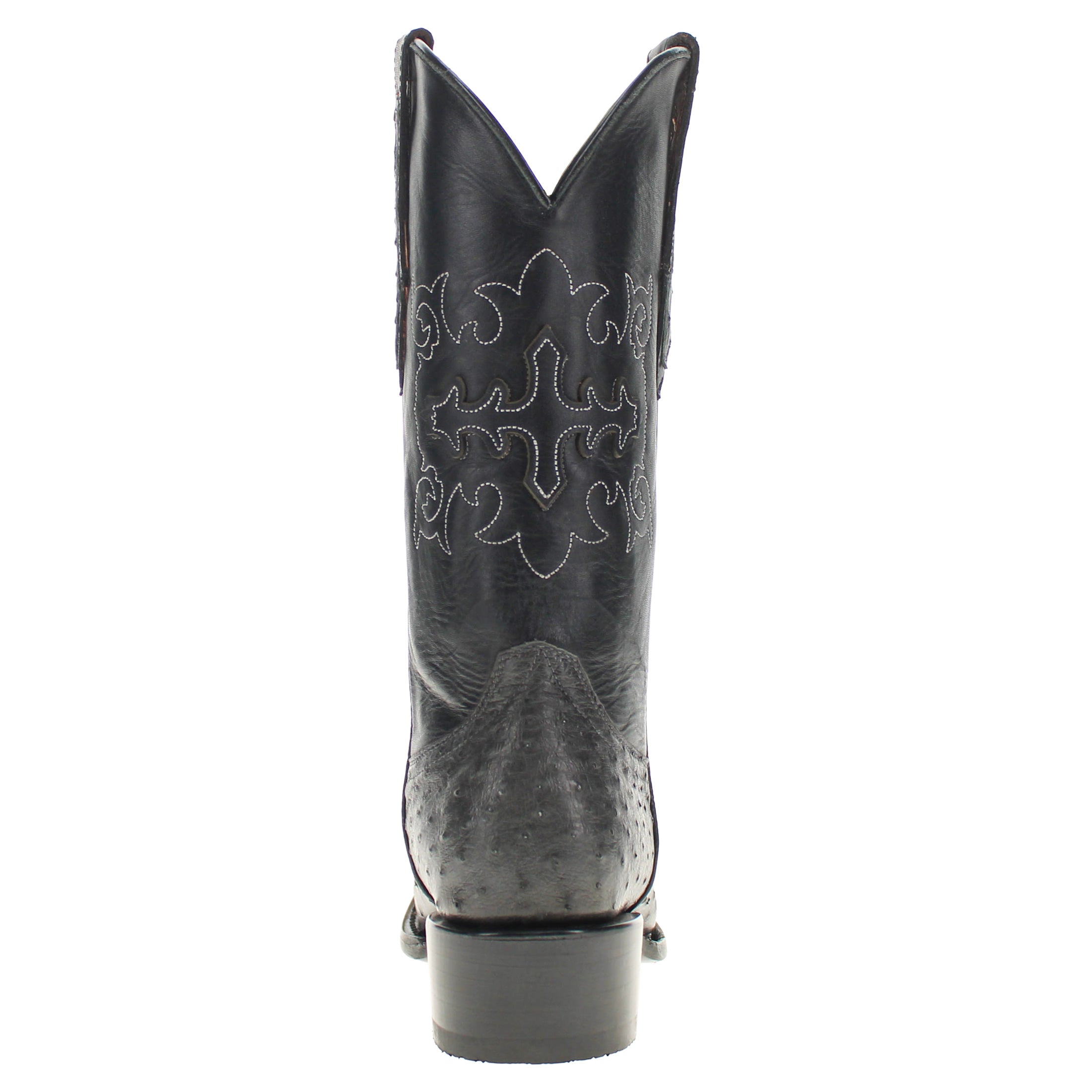 Men's Gray Full Quill Ostrich JW Toe Cowboy Boots by Vaccari