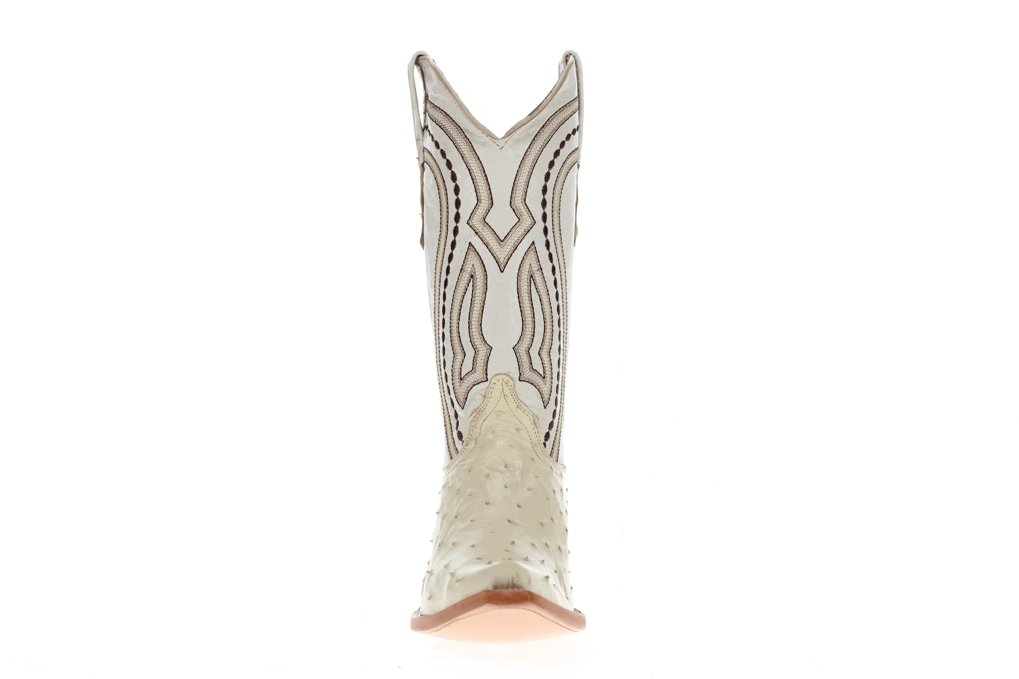 Men's White Ostrich Cowboy Boots Theo by Vaccari Core