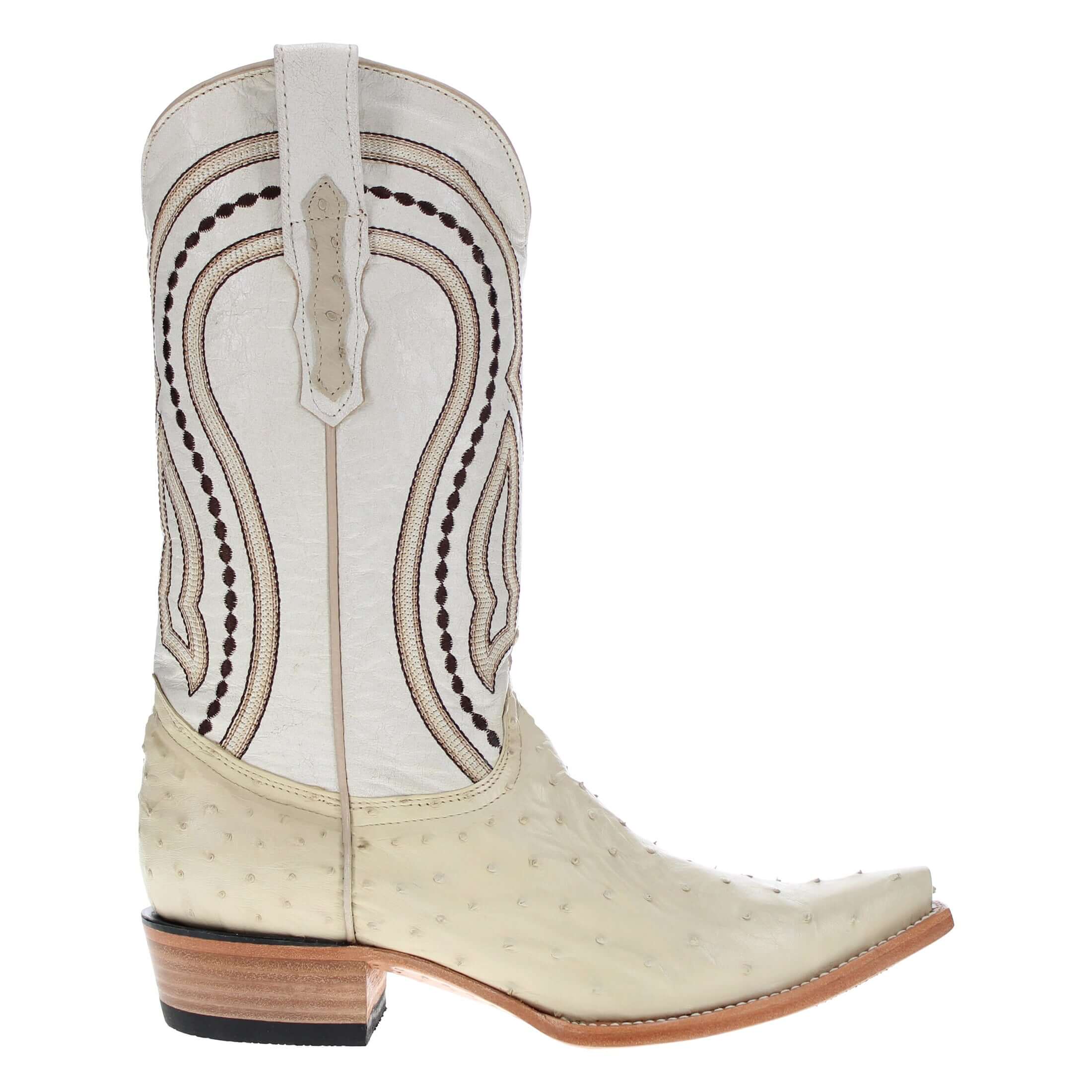 Men's White Ostrich Cowboy Boots Theo by Vaccari Core