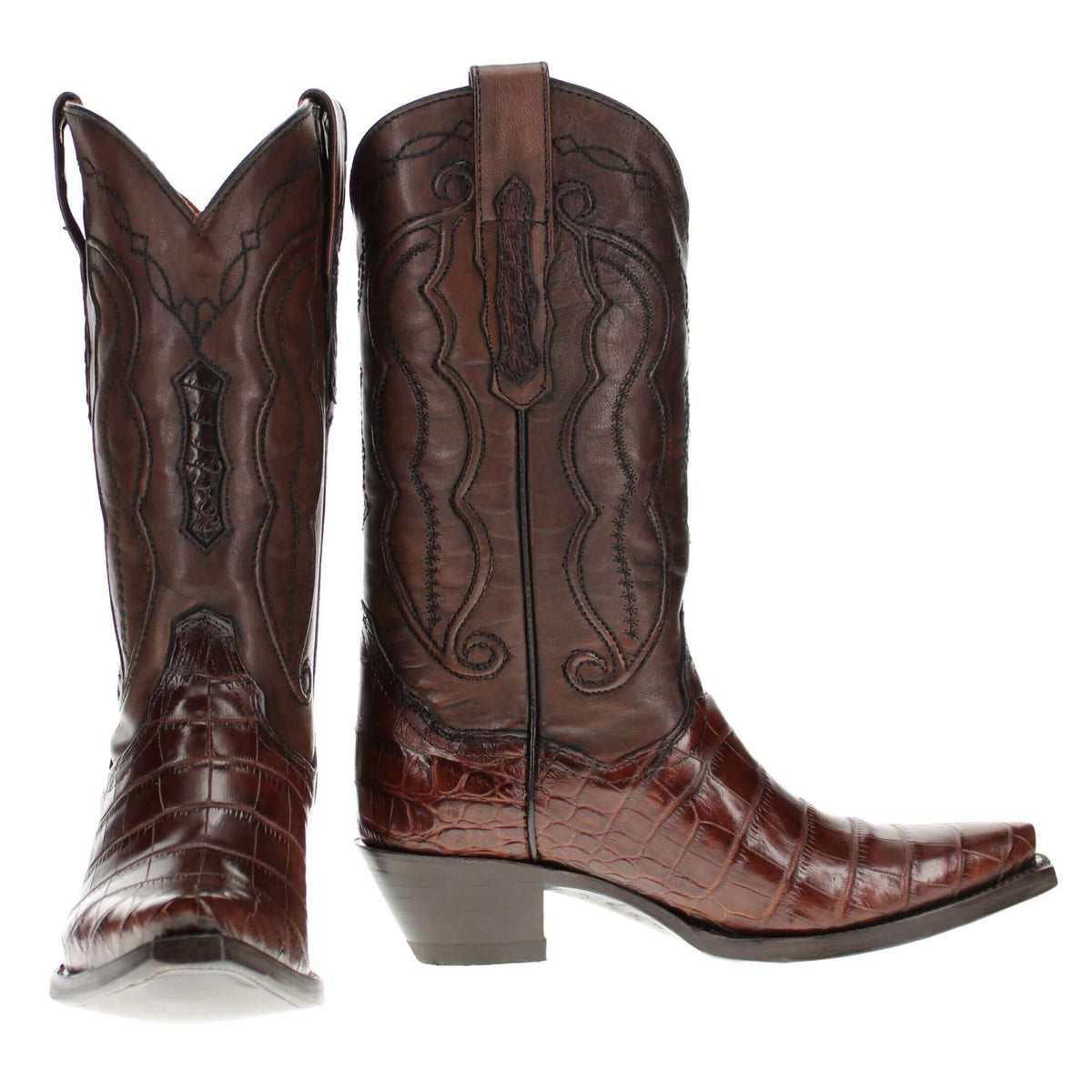 Women's Vaccari American Alligator Belly Snip Toe Boots by Vaccari