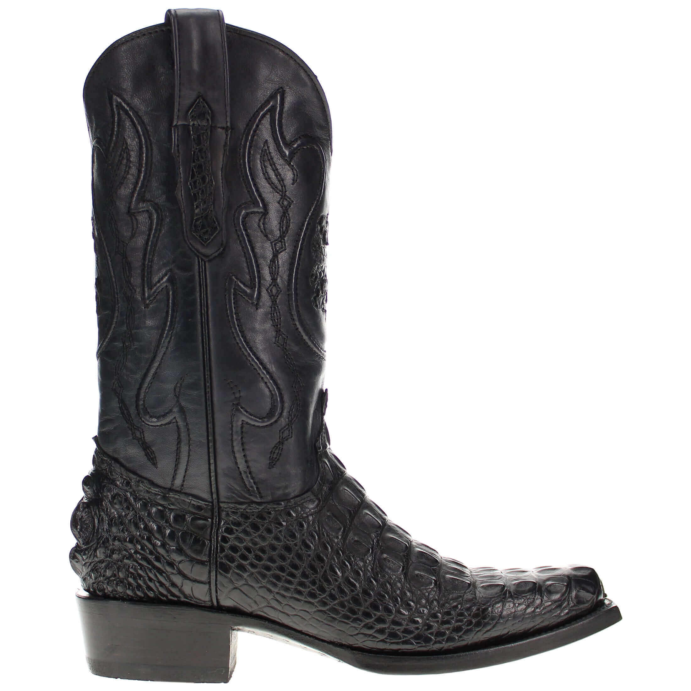Men's Hornback American Alligator Narrow Square Toe Boots by Vaccari