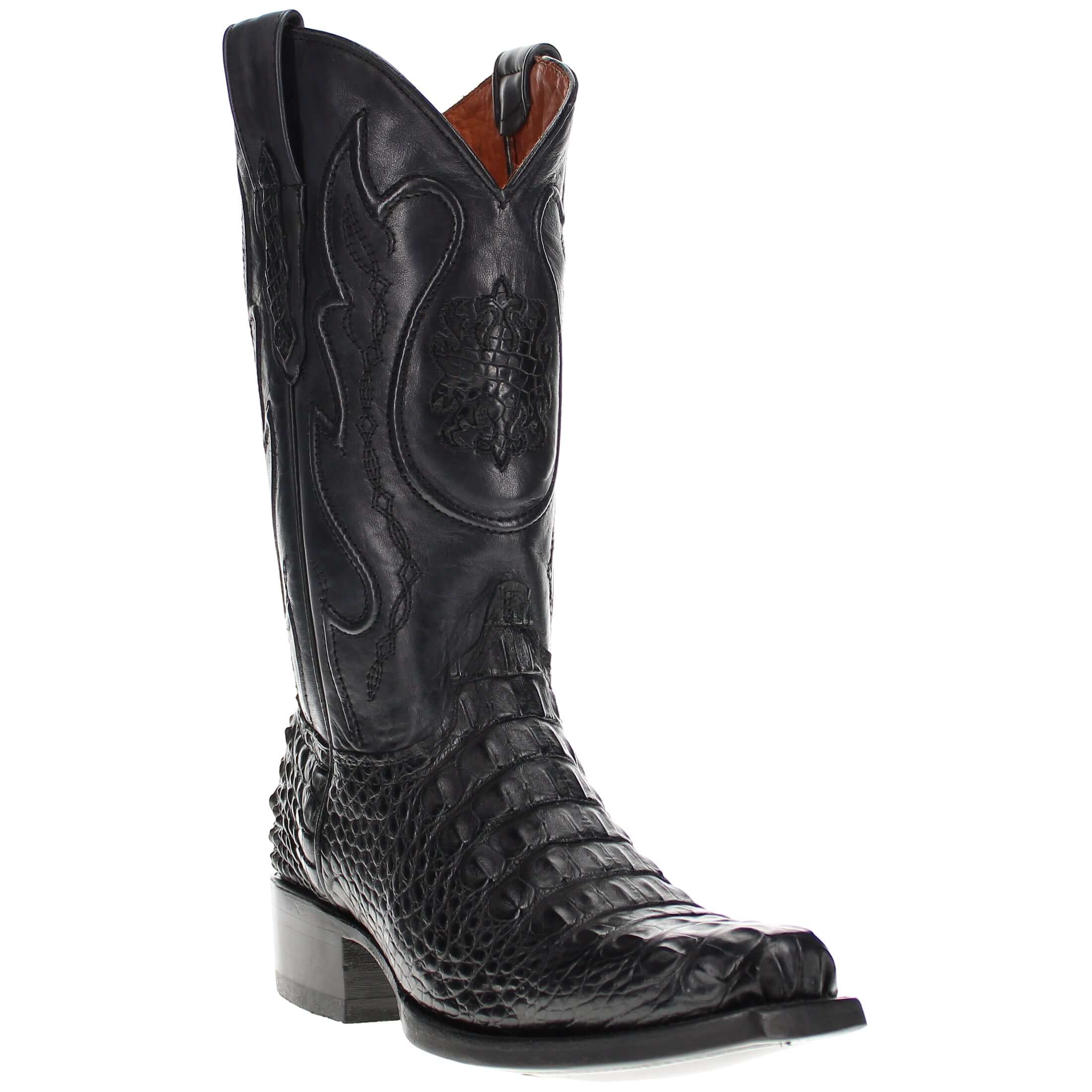Men's Hornback American Alligator Narrow Square Toe Boots by Vaccari