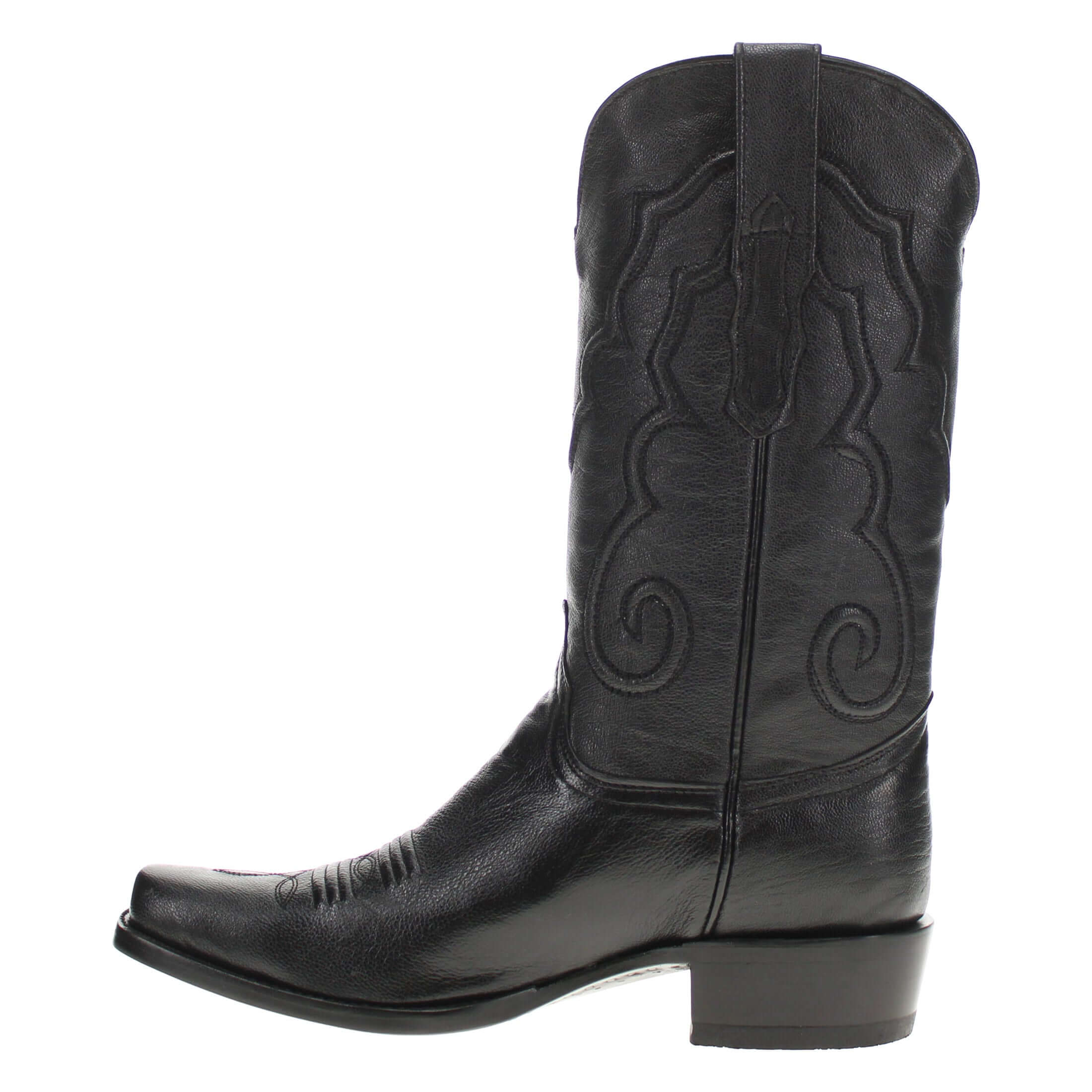 Men's Black Italian Leather Cowboy Boots Enzo by Vaccari Core