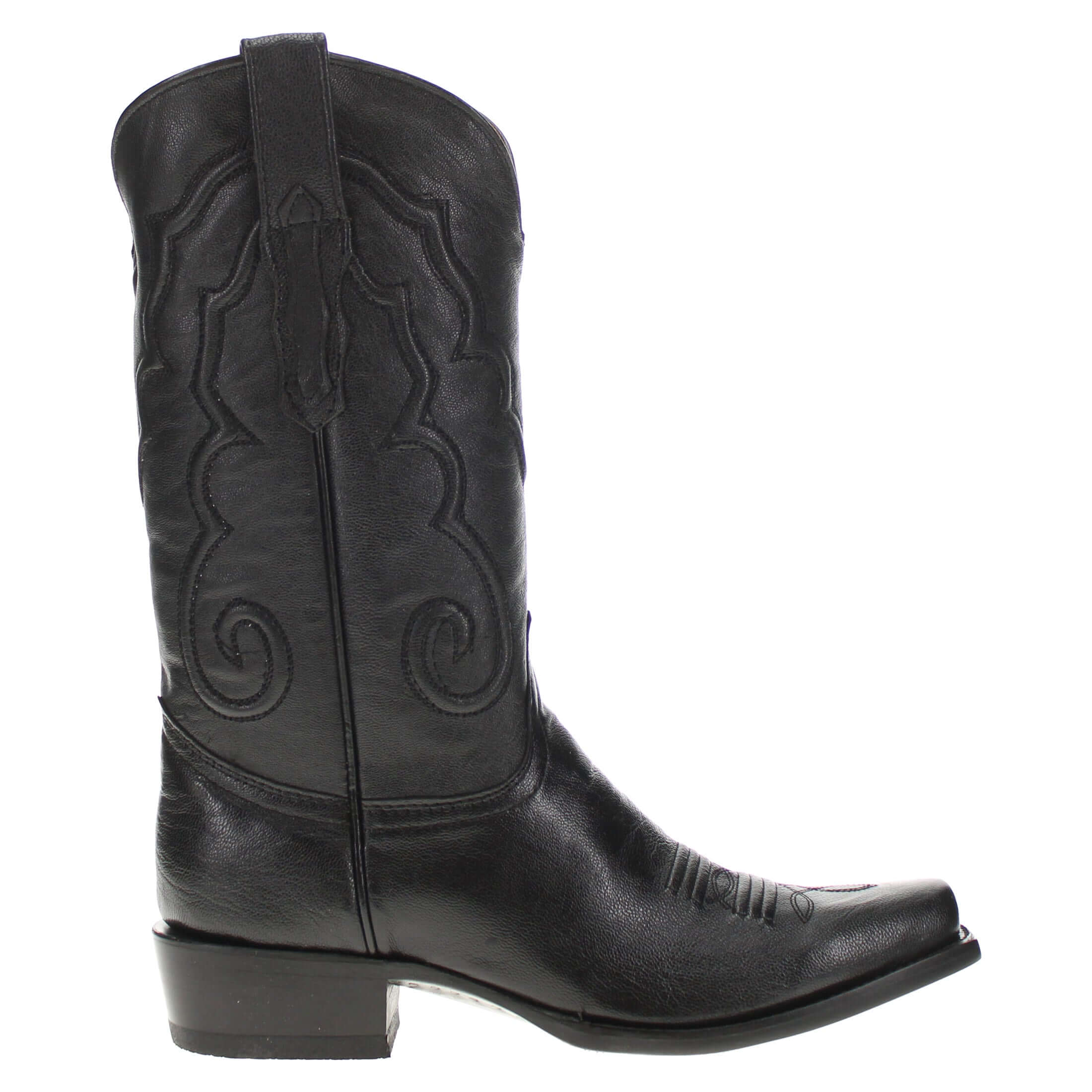 Men's Black Italian Leather Cowboy Boots Enzo by Vaccari Core