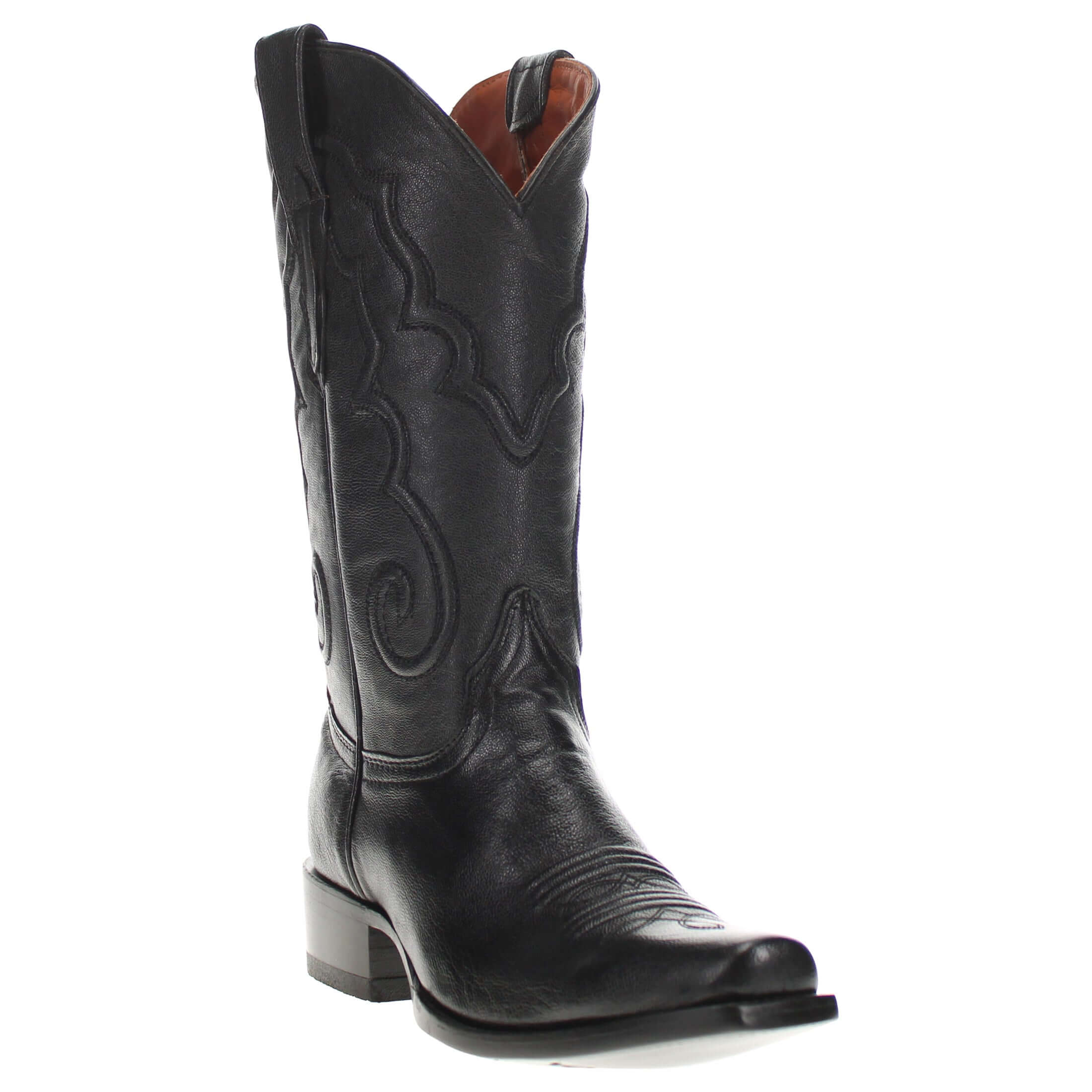 Men's Black Italian Leather Cowboy Boots Enzo by Vaccari Core