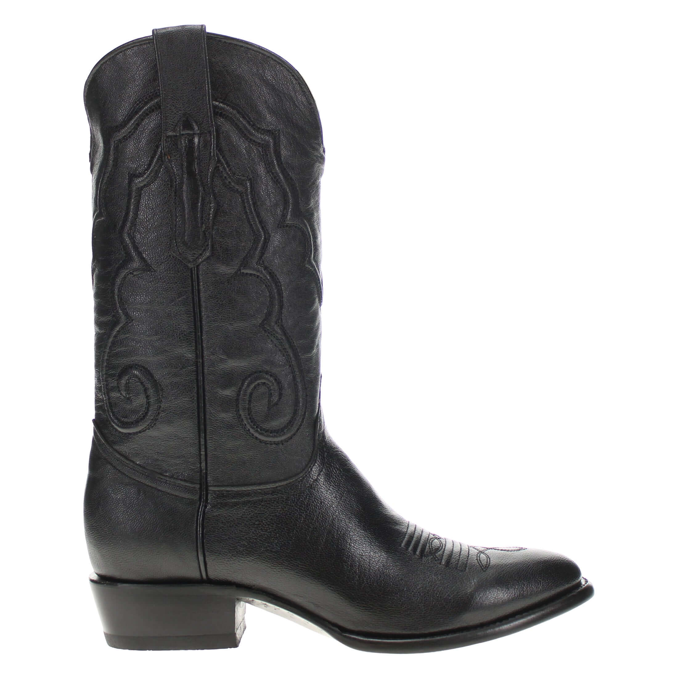 Men's Black Italian Leather Cowboy Boots Enzo by Vaccari Core