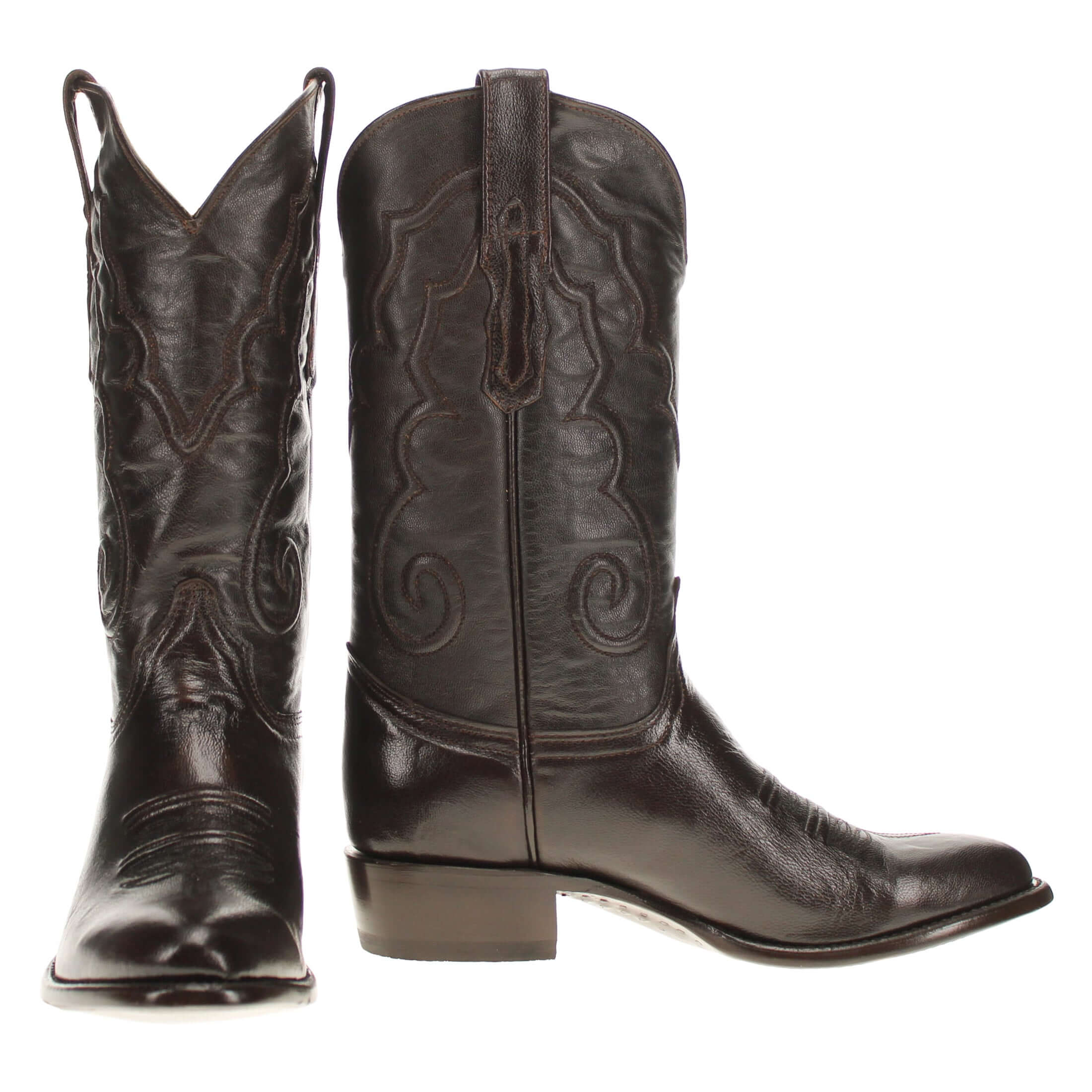 Men's Mocha Italian Leather Cowboy Boots Enzo by Vaccari Core