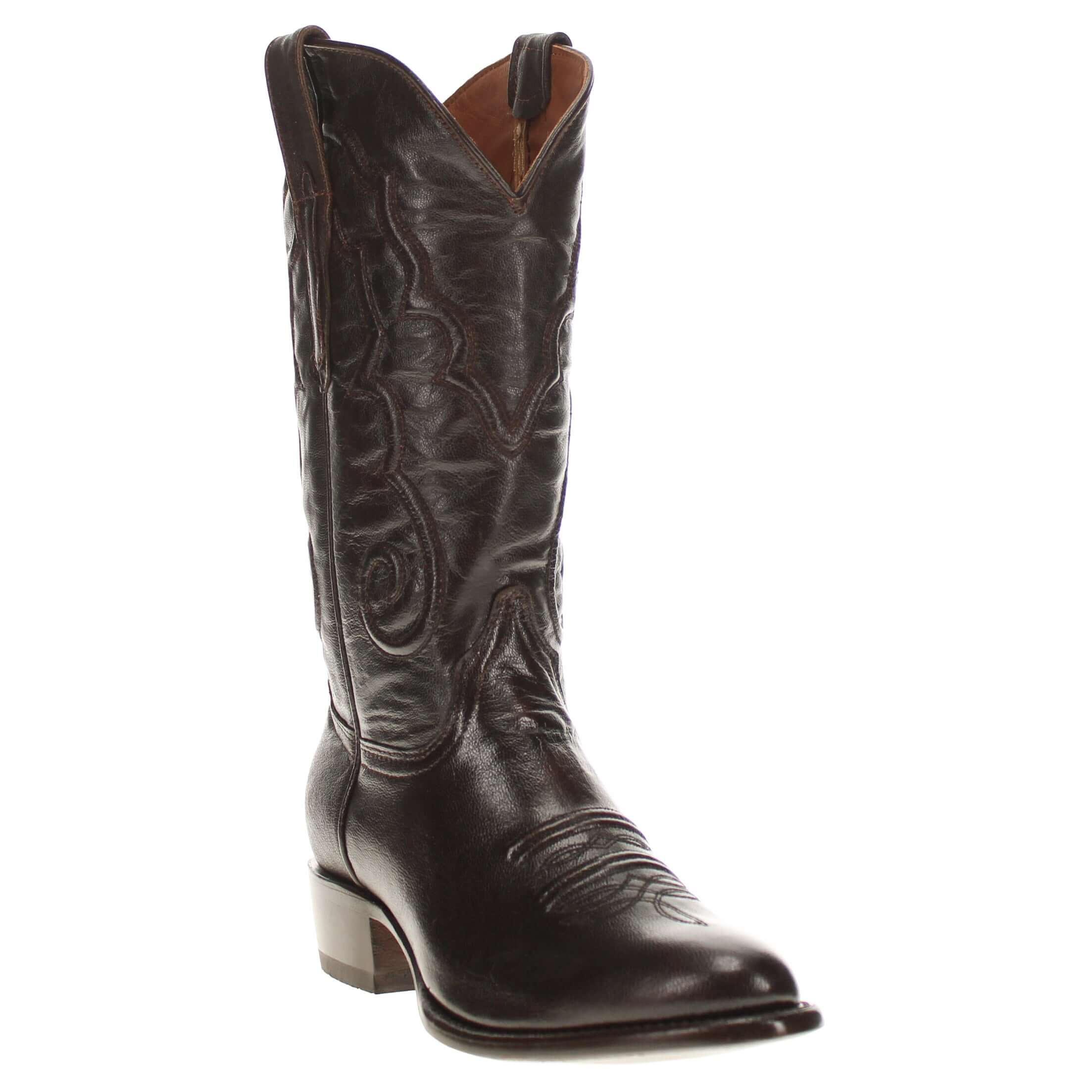Men's Mocha Italian Leather Cowboy Boots Enzo by Vaccari Core
