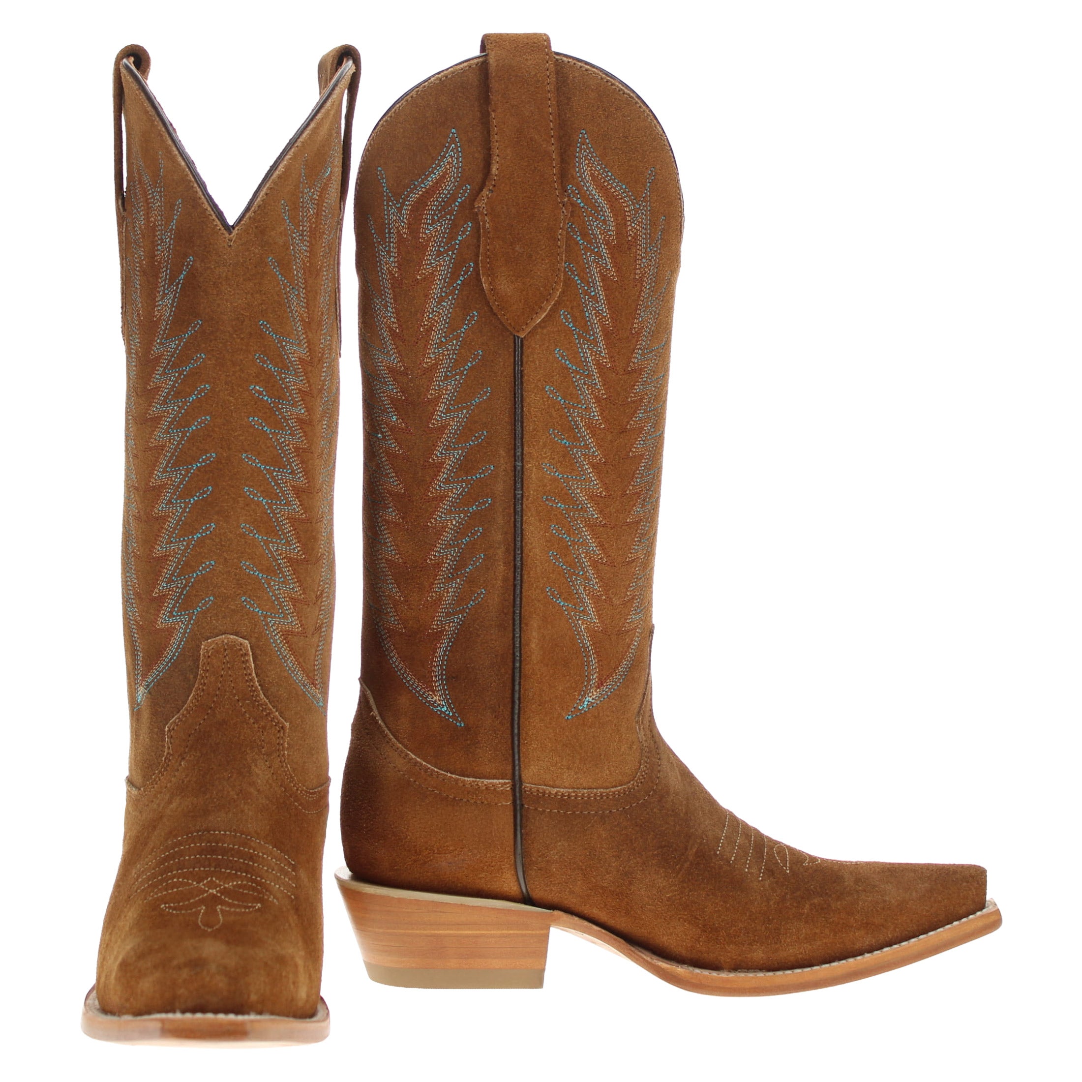 Women's Mustard Suede Boots Dixie Cowgirl Boots by Vaccari