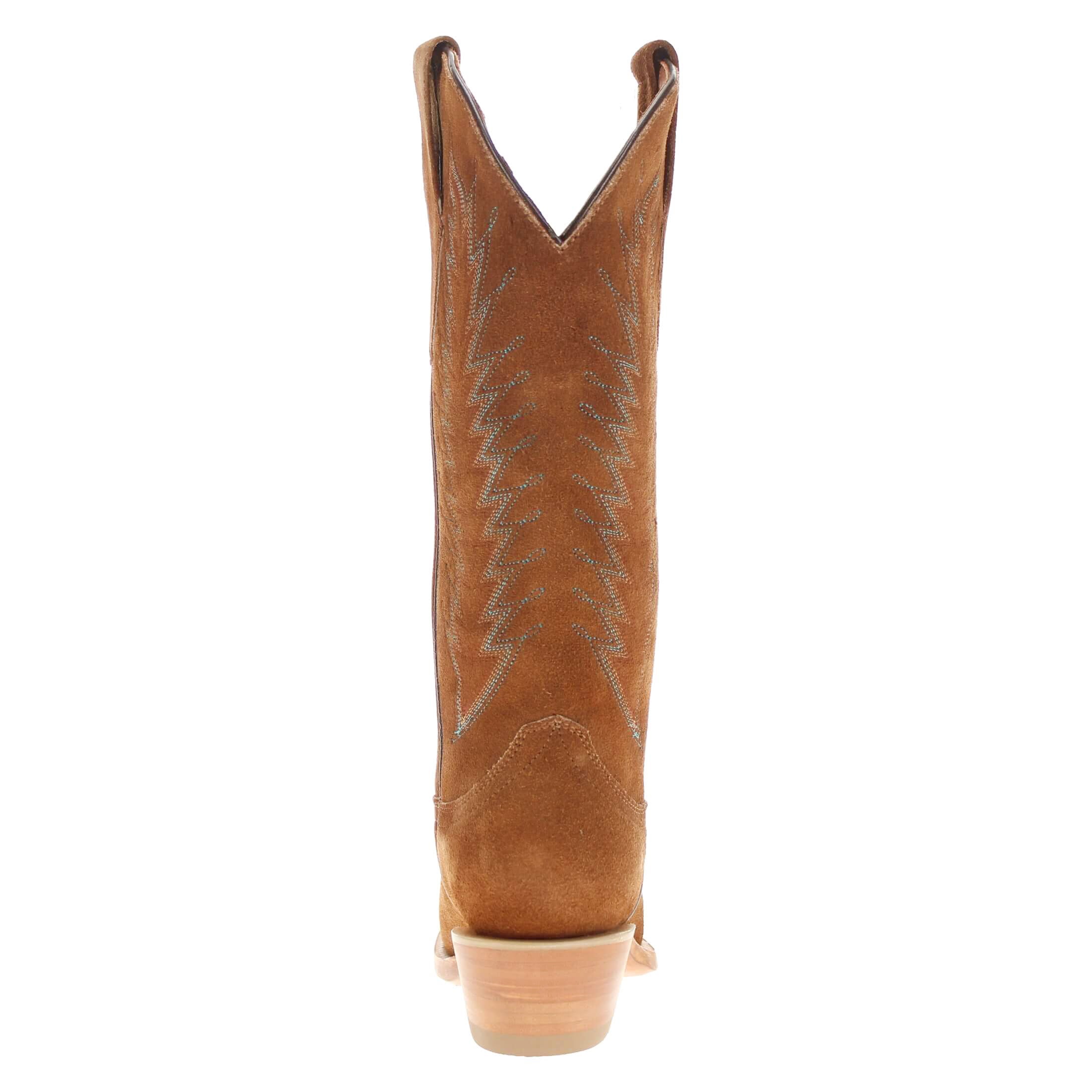 Women's Mustard Suede Boots Dixie Cowgirl Boots by Vaccari