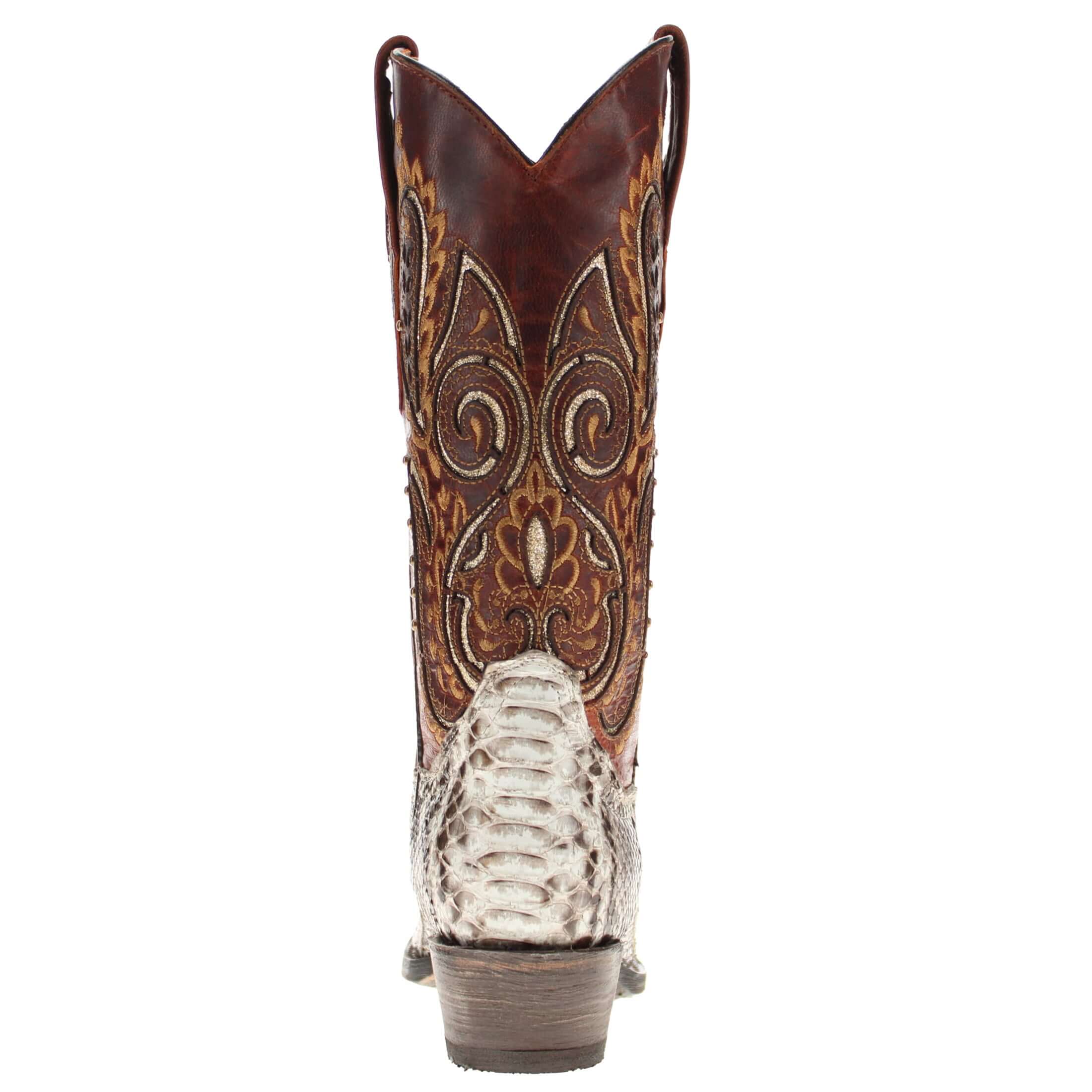 Women's Natural Python Snip Toe Western Boot by Vaccari