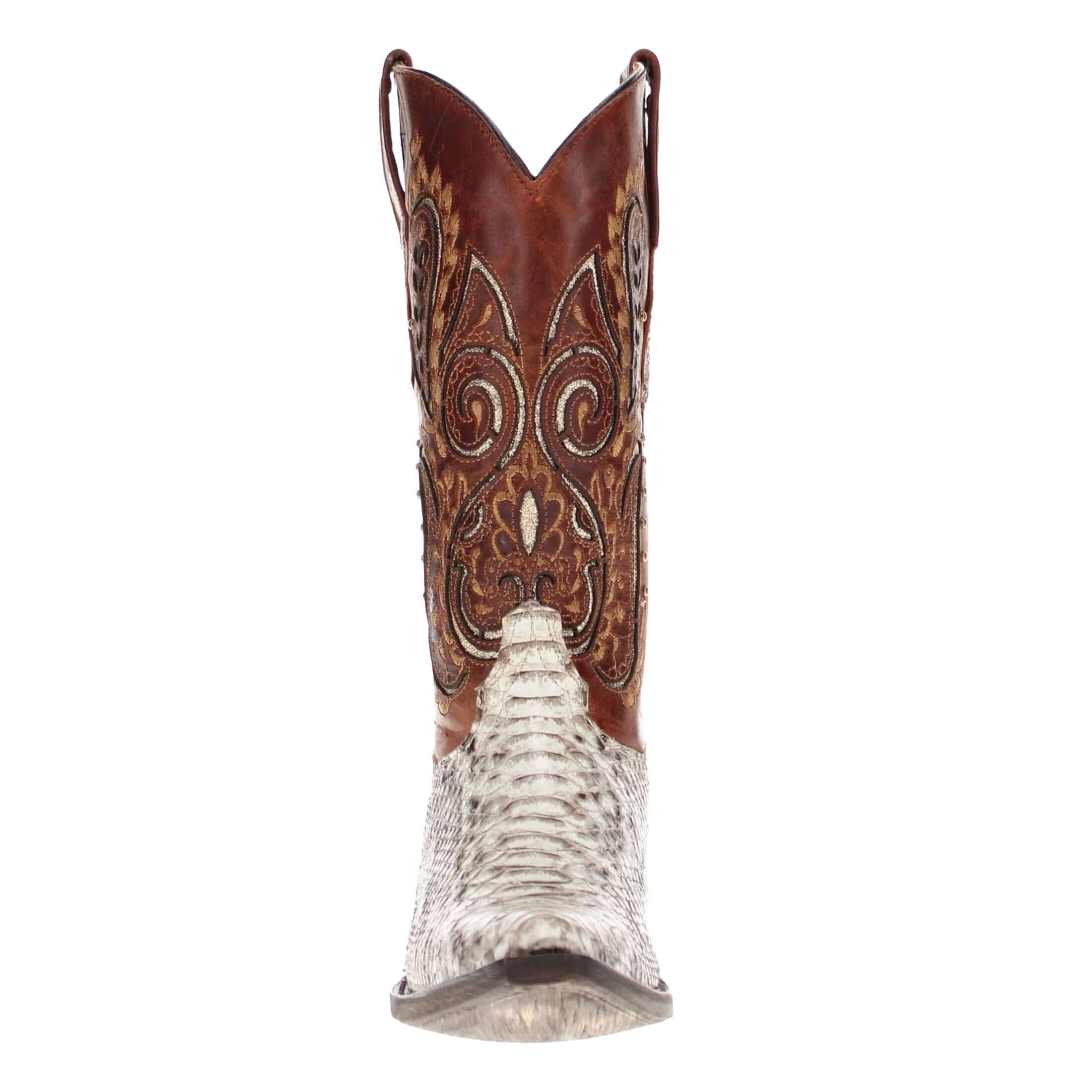 Women's Natural Python Snip Toe Western Boot by Vaccari