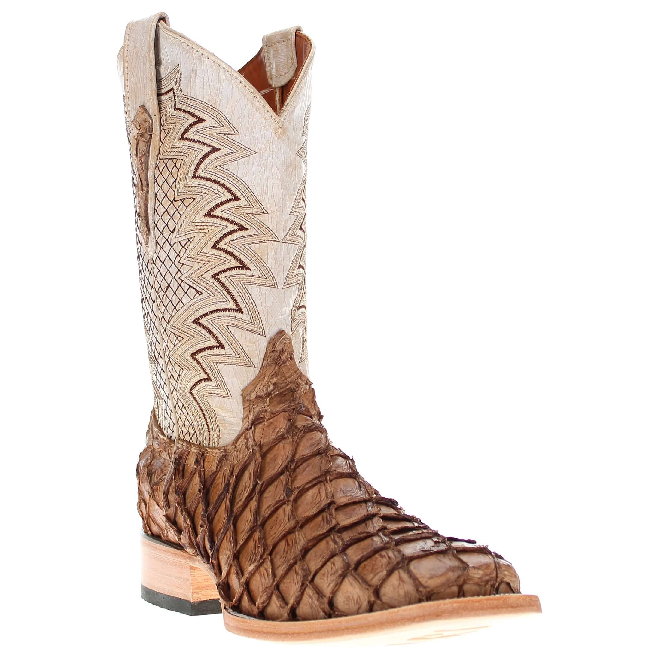 Men's Vaccari Orix Pirarucu Broad Square Toe Cowboy Boots