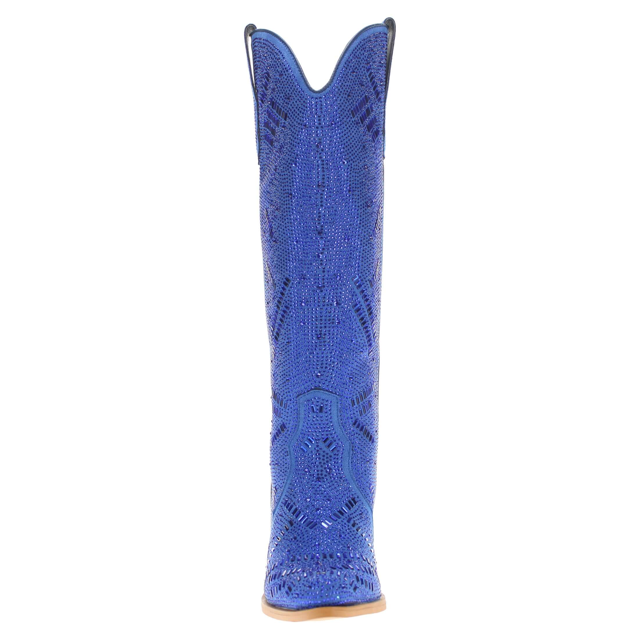 Women's Blue Tall Bling Cowgirl Boots Sierra by V by Vaccari