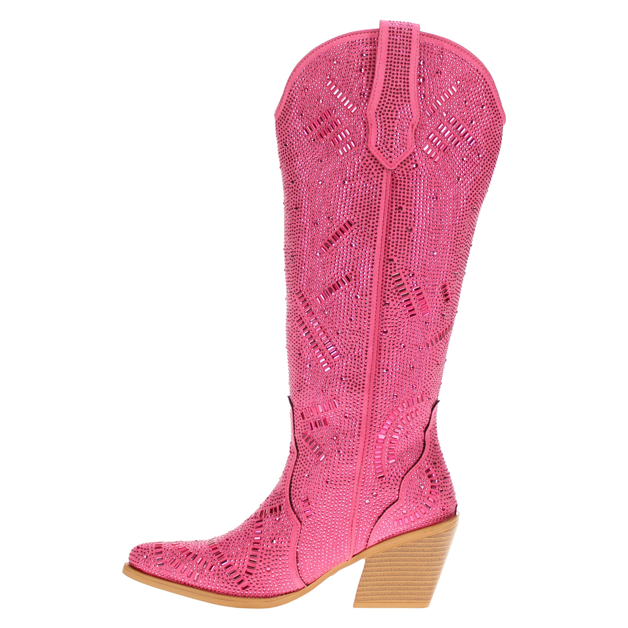 Women's Pink Tall Bling Cowgirl Boots Sierra by V by Vaccari