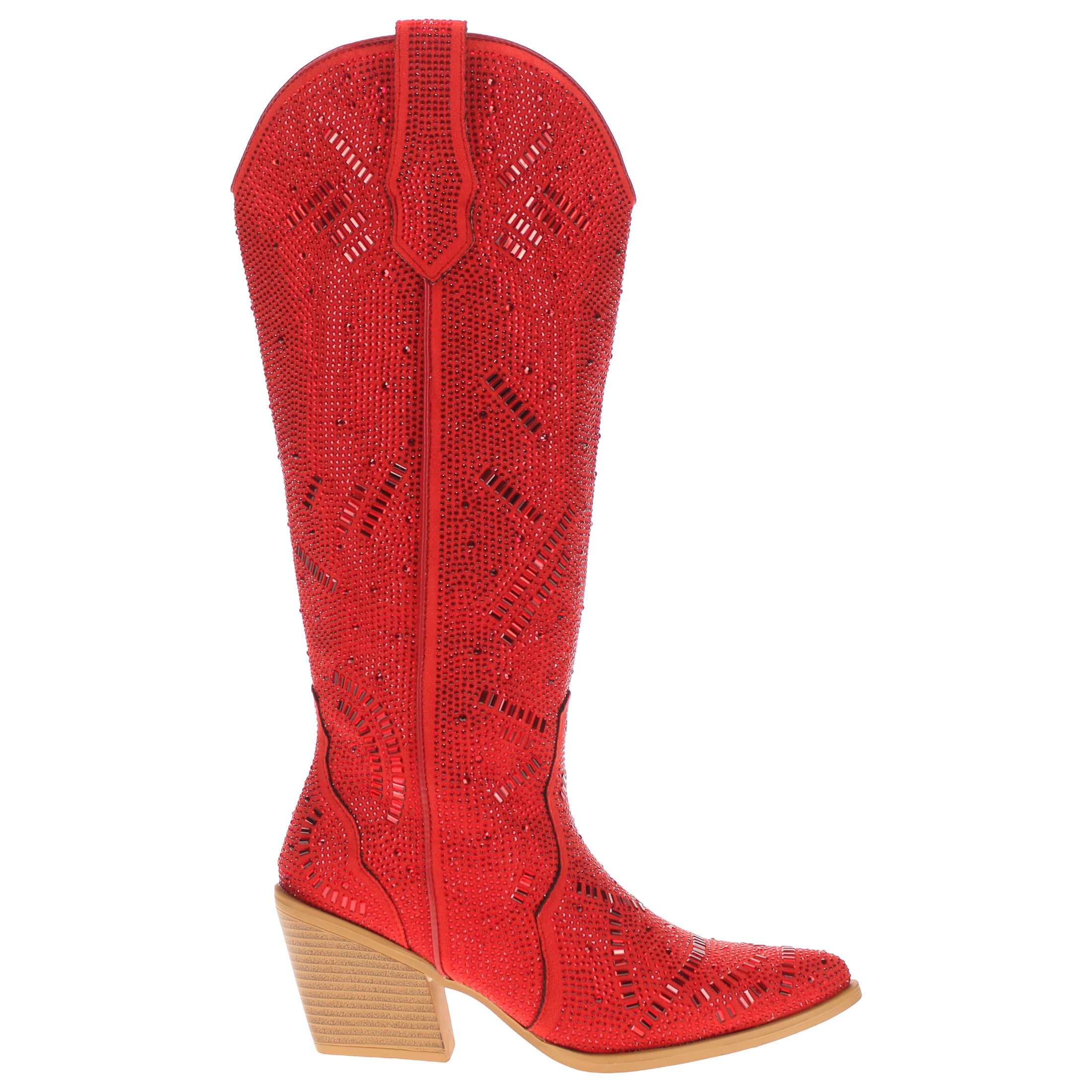 Women's Red Tall Bling Cowgirl Boots Sierra by V by Vaccari