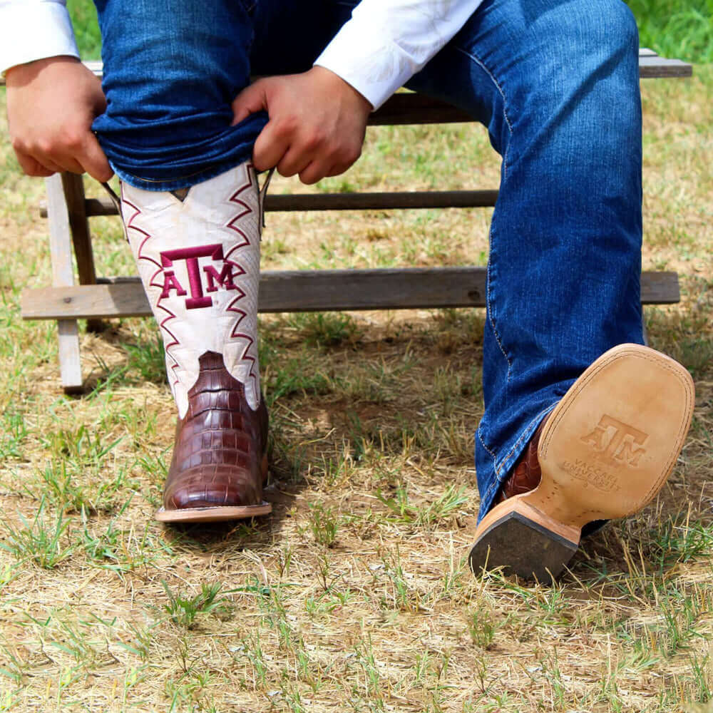Men's American Alligator Cowboy Boots by Vaccari University