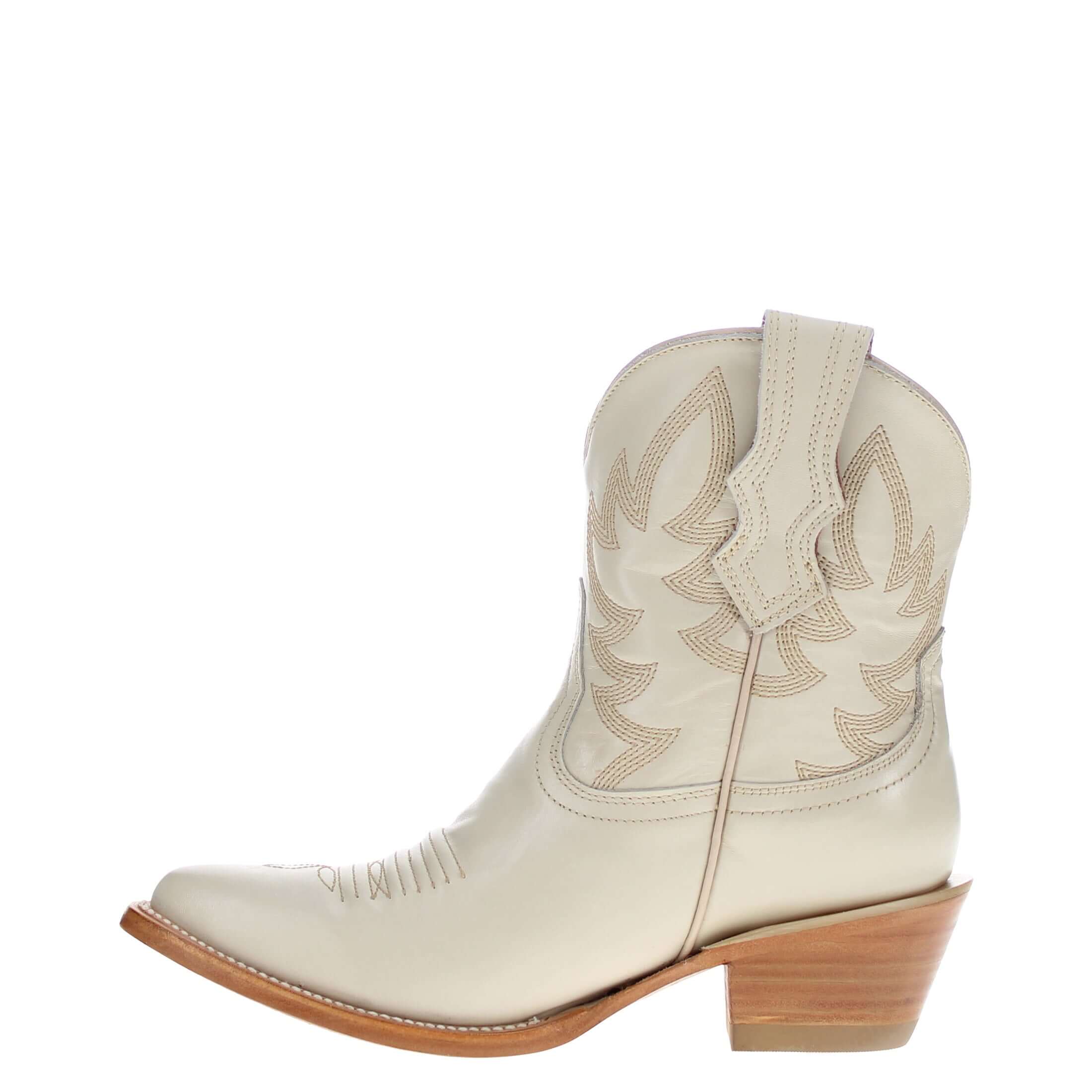 Women's Bone Leather Cowgirl Booties Emma by Vaccari Core