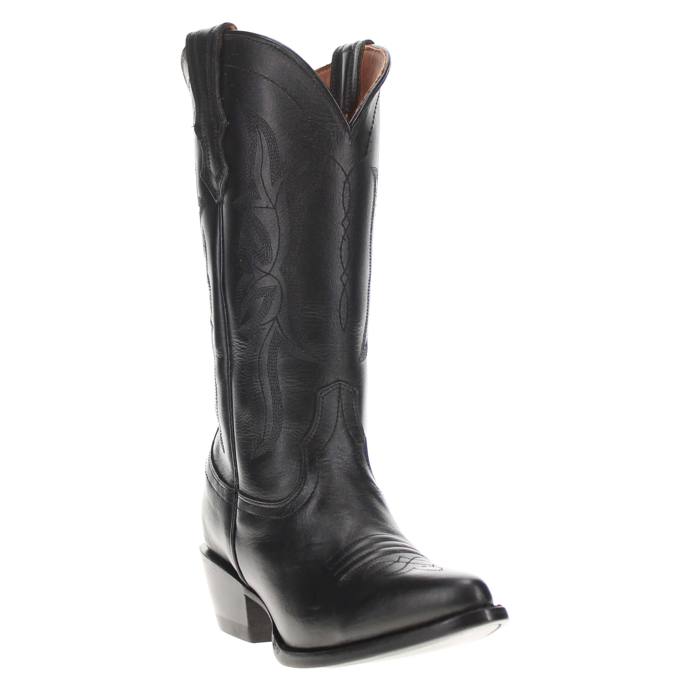 Women's Black Leather Cowgirl Boots Quinn by Vaccari Core