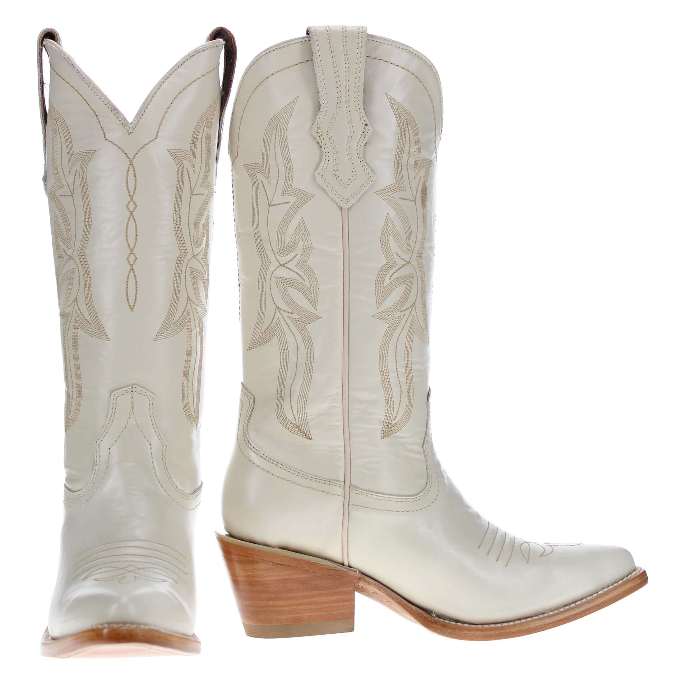 Women's Bone Leather Cowgirl Boots Quinn by Vaccari Core