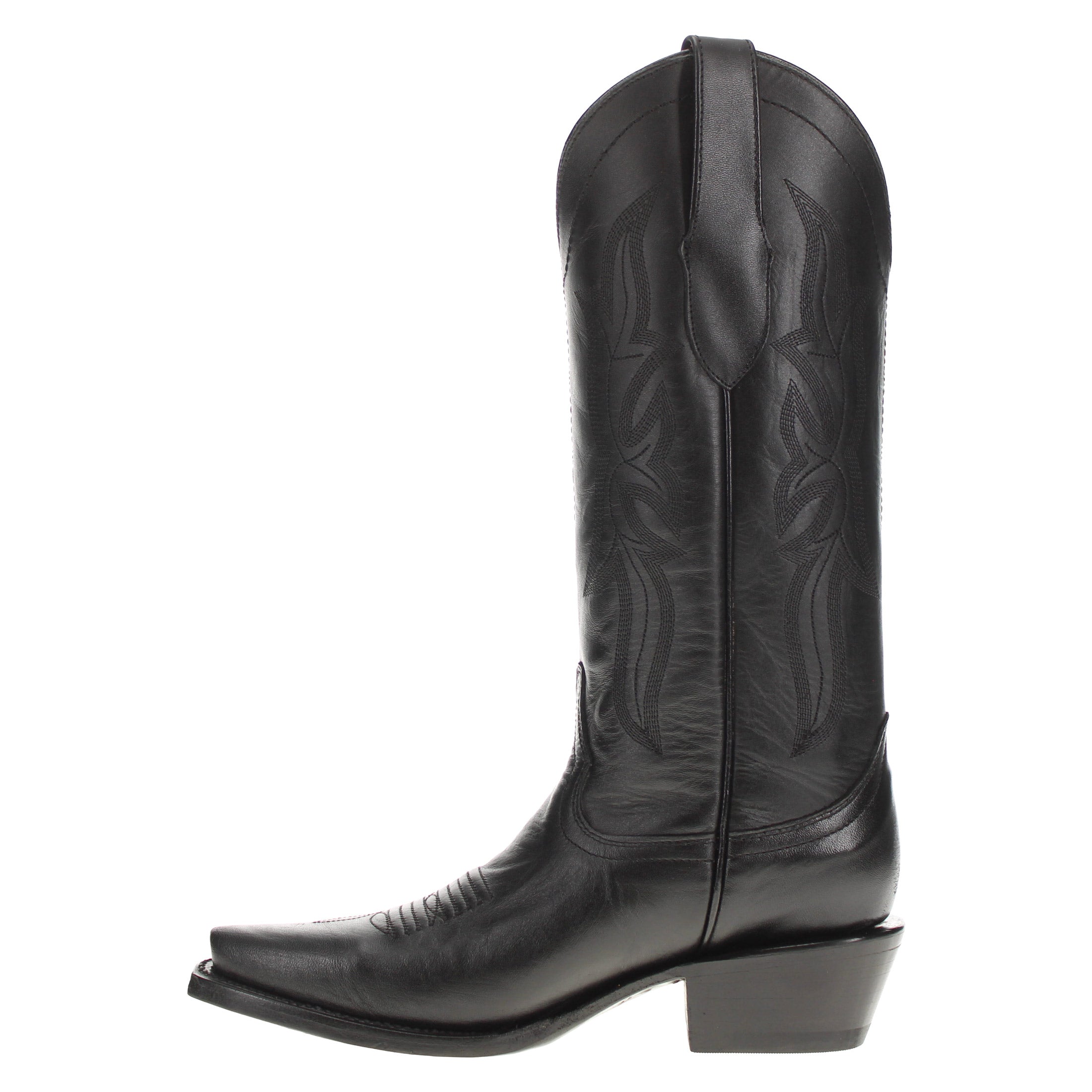 Women's Black Leather Cowgirl Boots Sloane by Vaccari Core