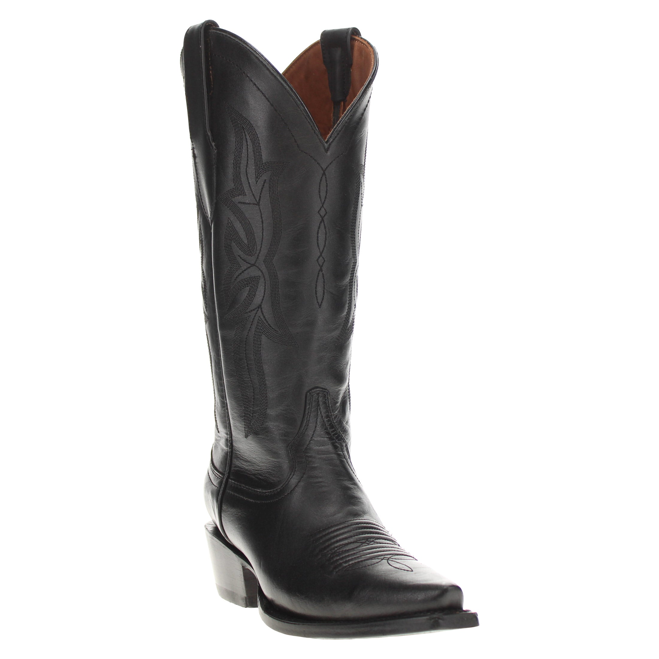 Women's Black Leather Cowgirl Boots Sloane by Vaccari Core