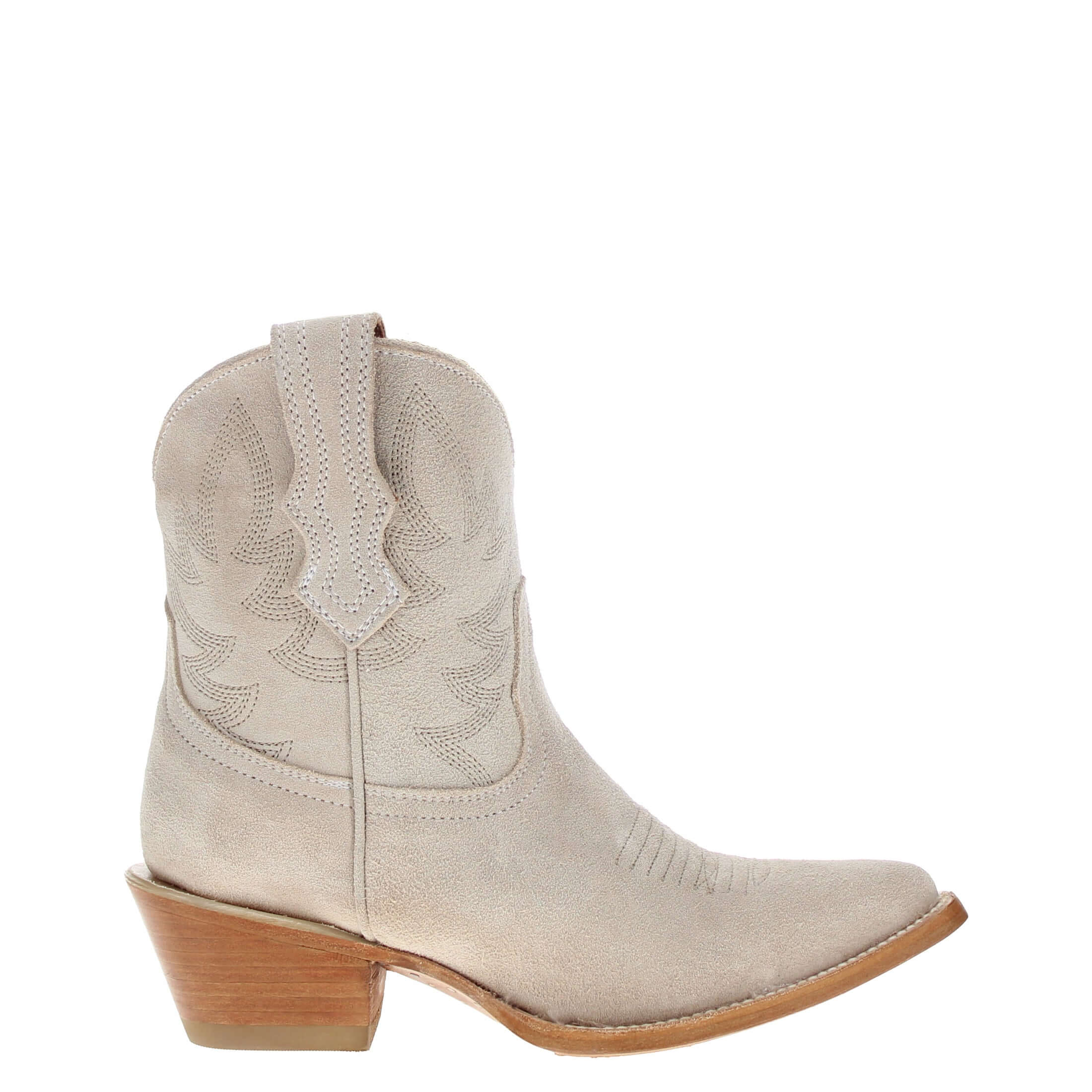 Women's Ivory Suede Leather Cowgirl Booties Emma by Vaccari Core