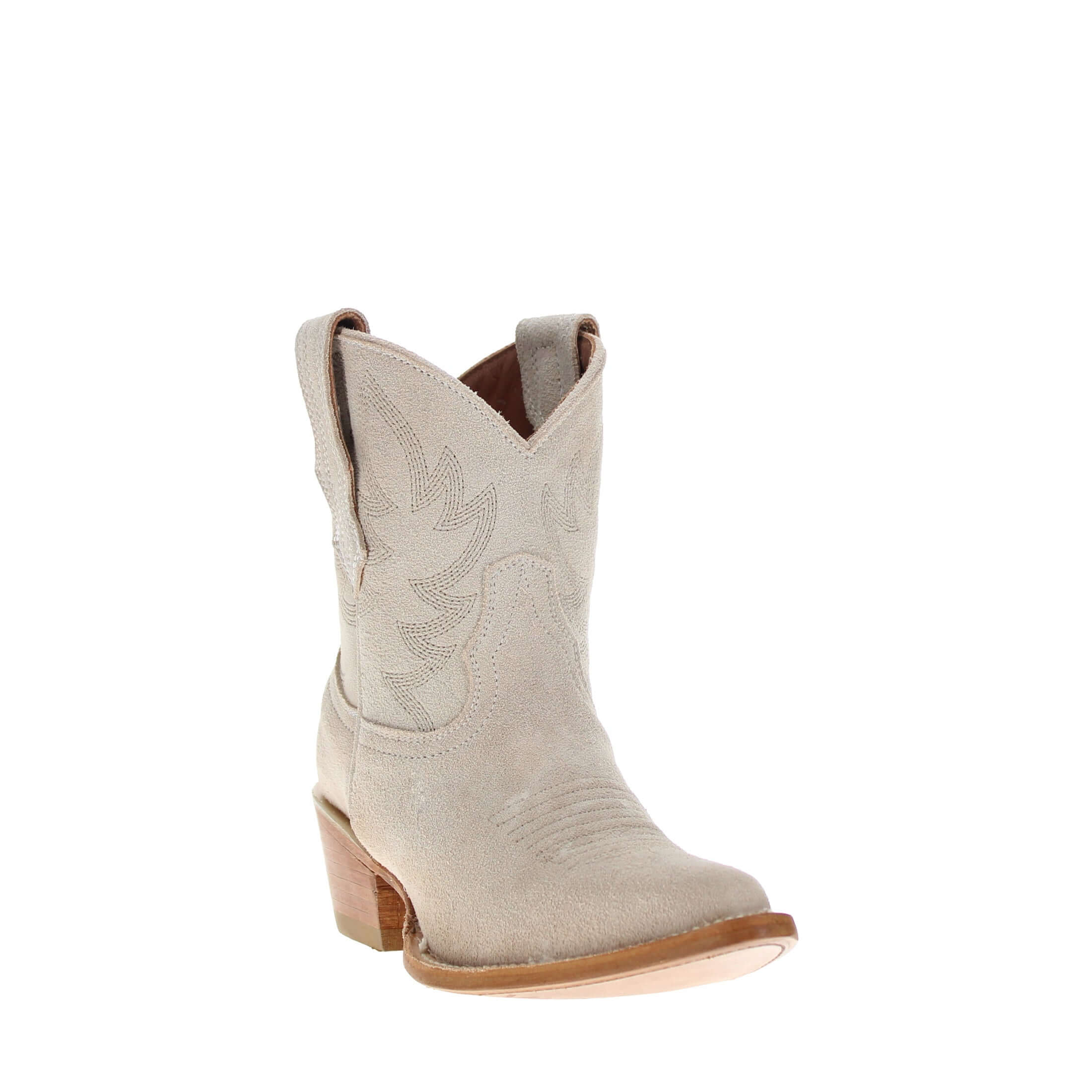 Women's Ivory Suede Leather Cowgirl Booties Emma by Vaccari Core