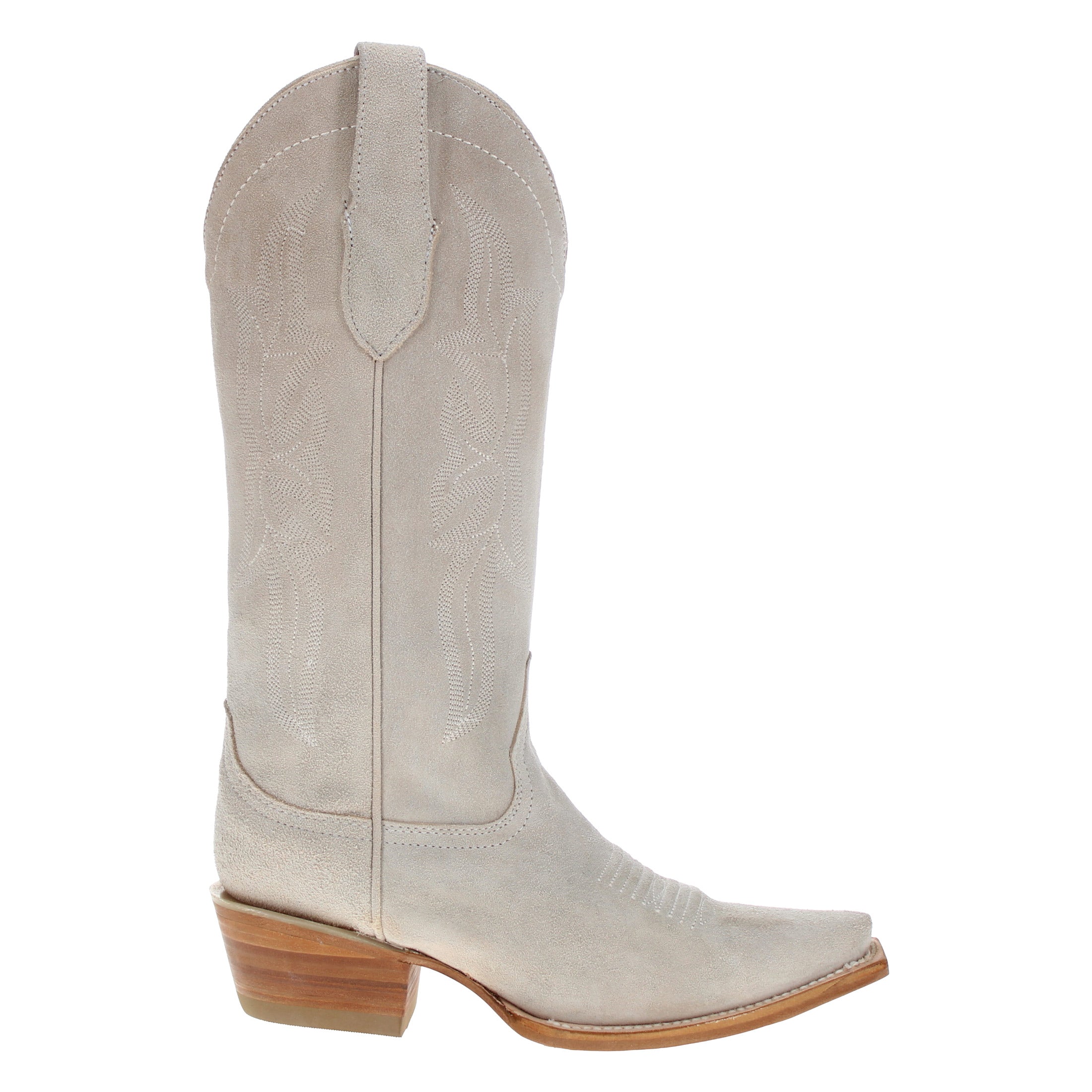 Women's Ivory Suede Leather Cowgirl Boots Sloane by Vaccari Core